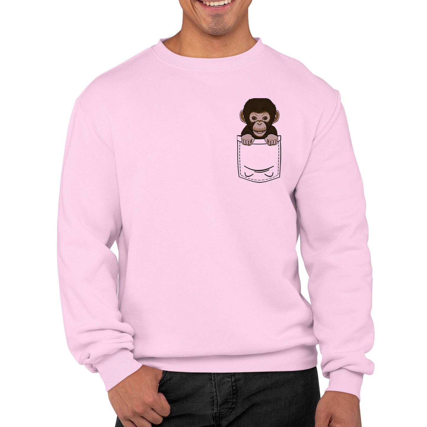 Chimp Pocket Print Mens Sweatshirt