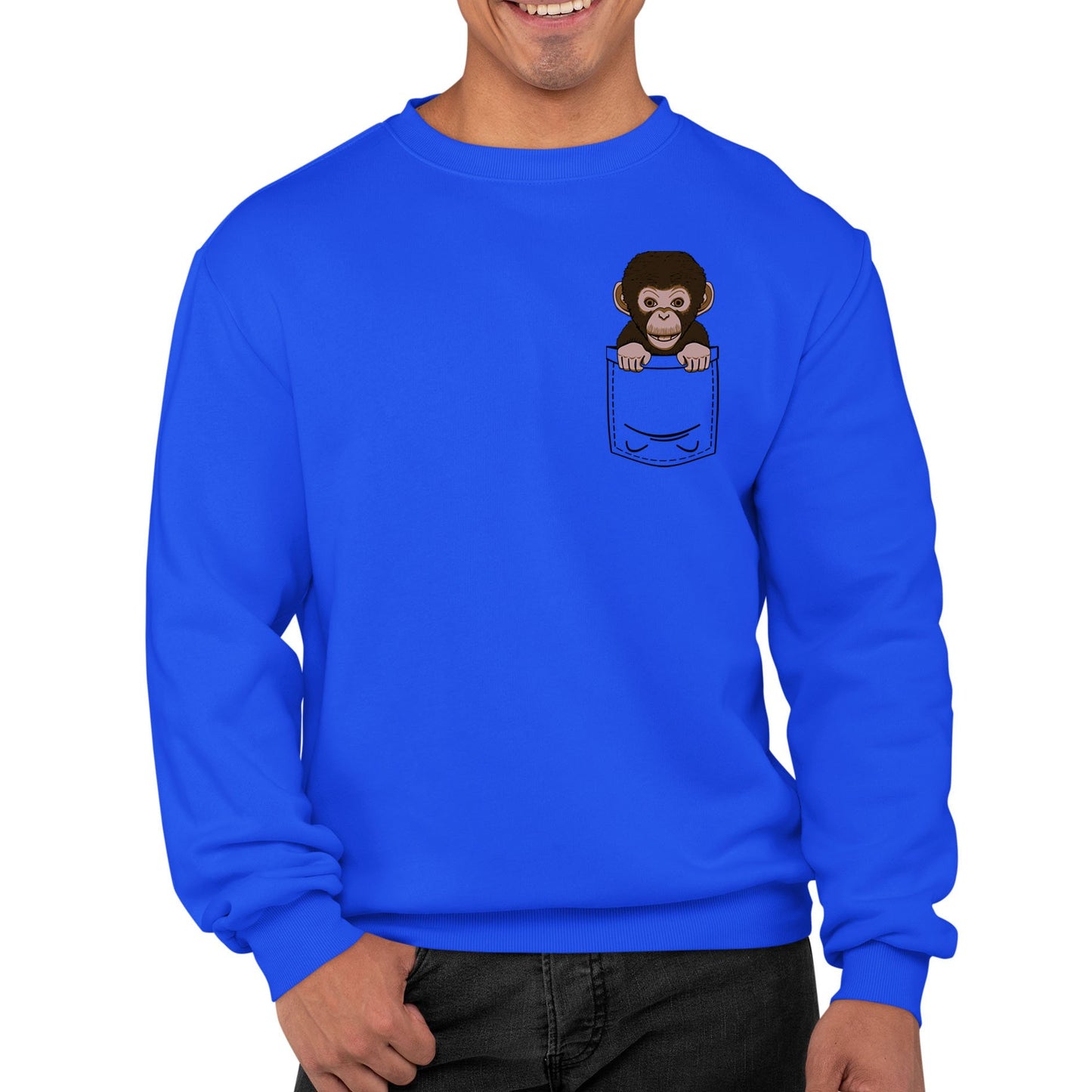 Chimp Pocket Print Mens Sweatshirt