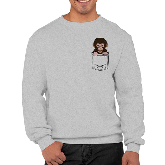 Chimp Pocket Print Mens Sweatshirt