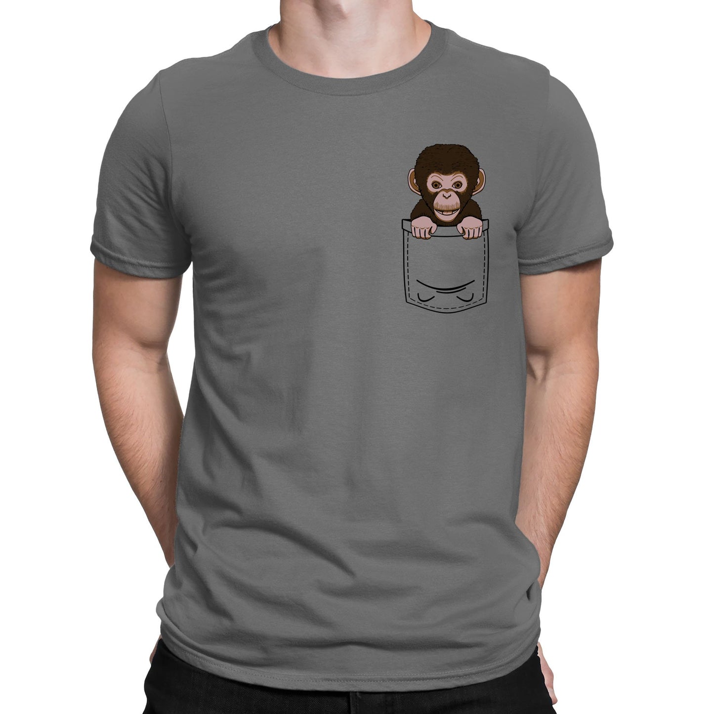 Chimp Pocket Print Mens T-shirt