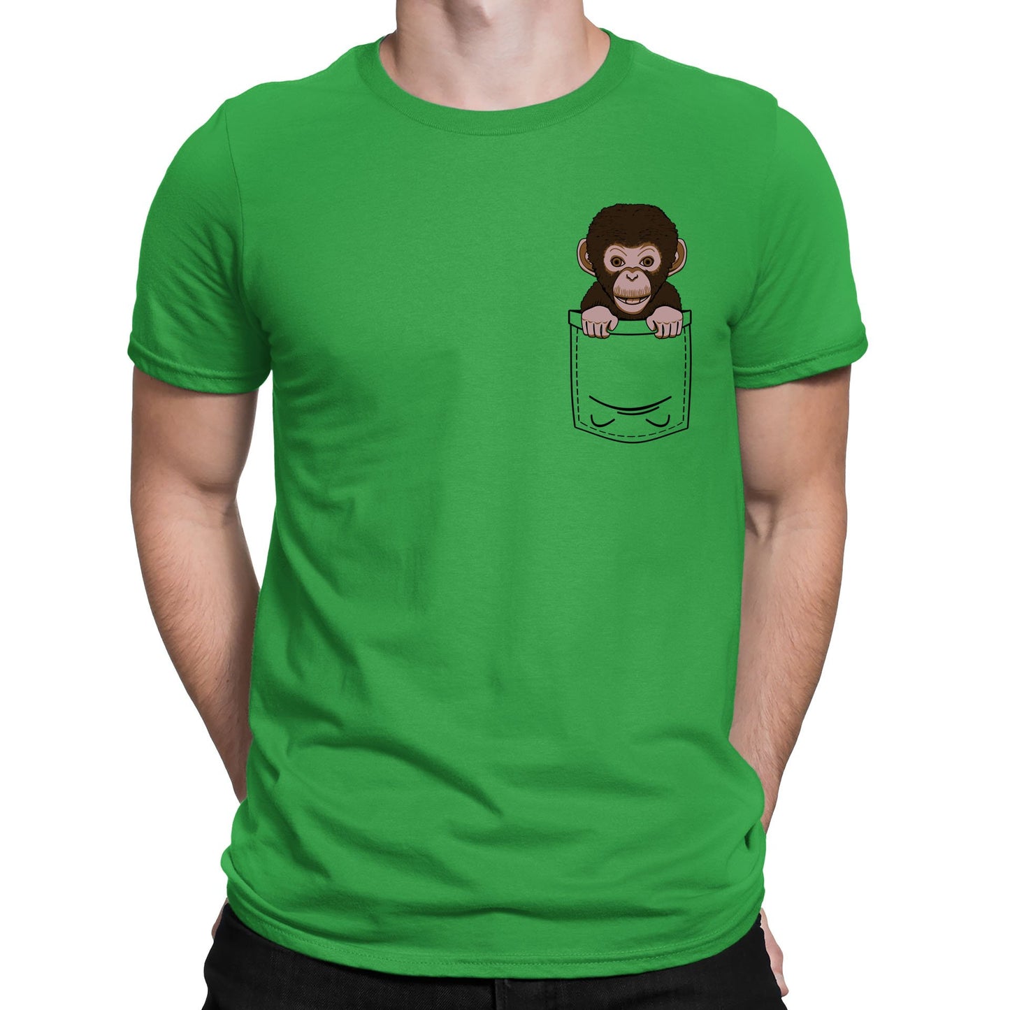 Chimp Pocket Print Mens T-shirt