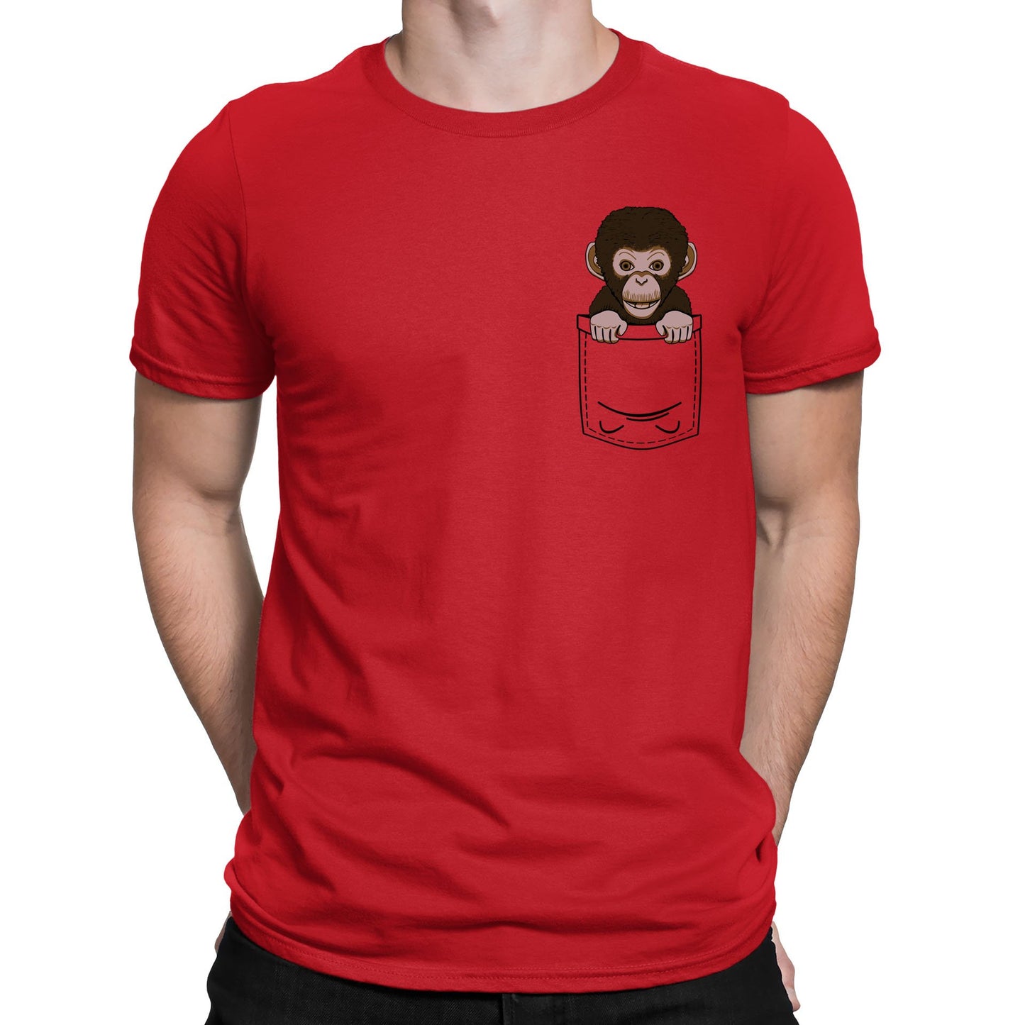 Chimp Pocket Print Mens T-shirt