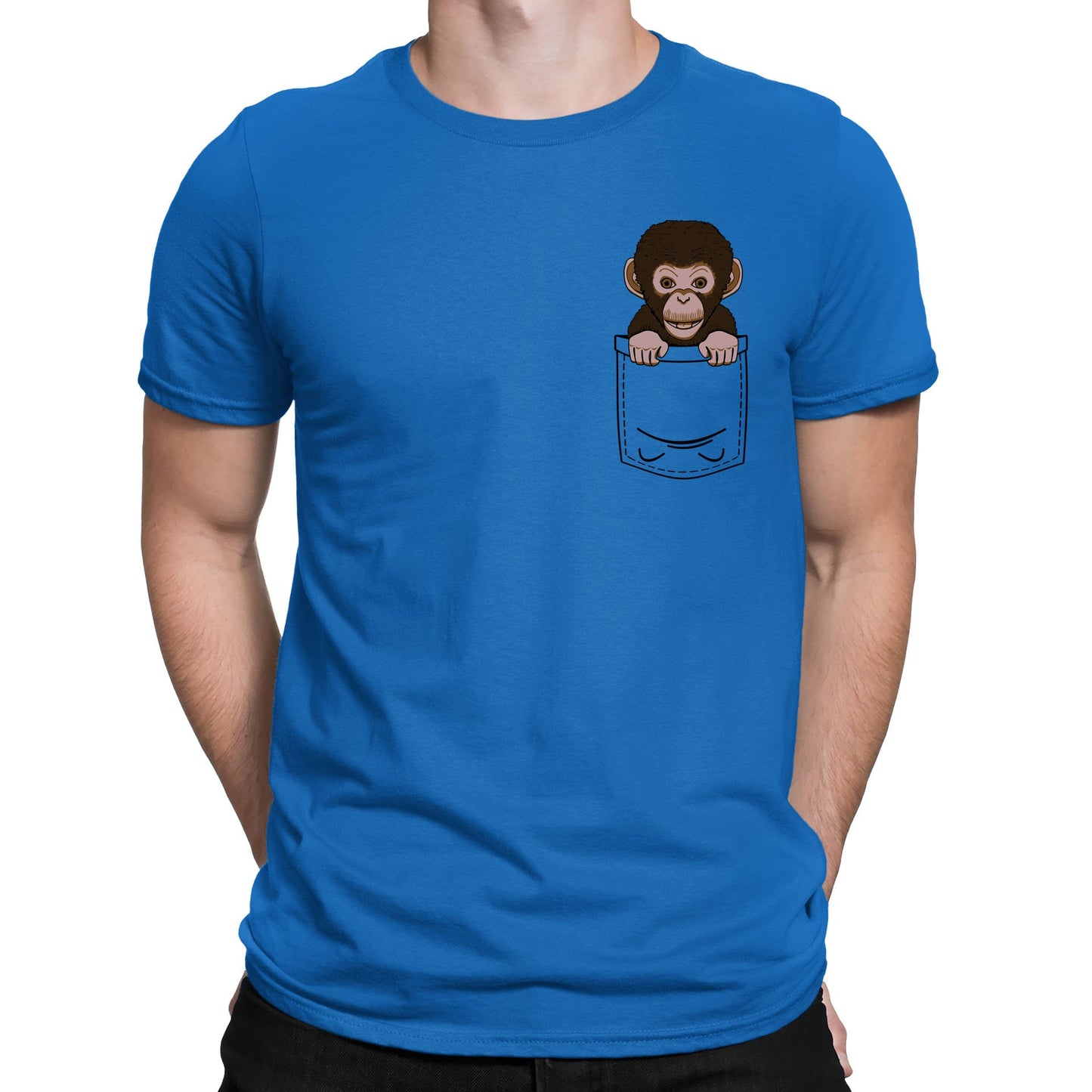 Chimp Pocket Print Mens T-shirt