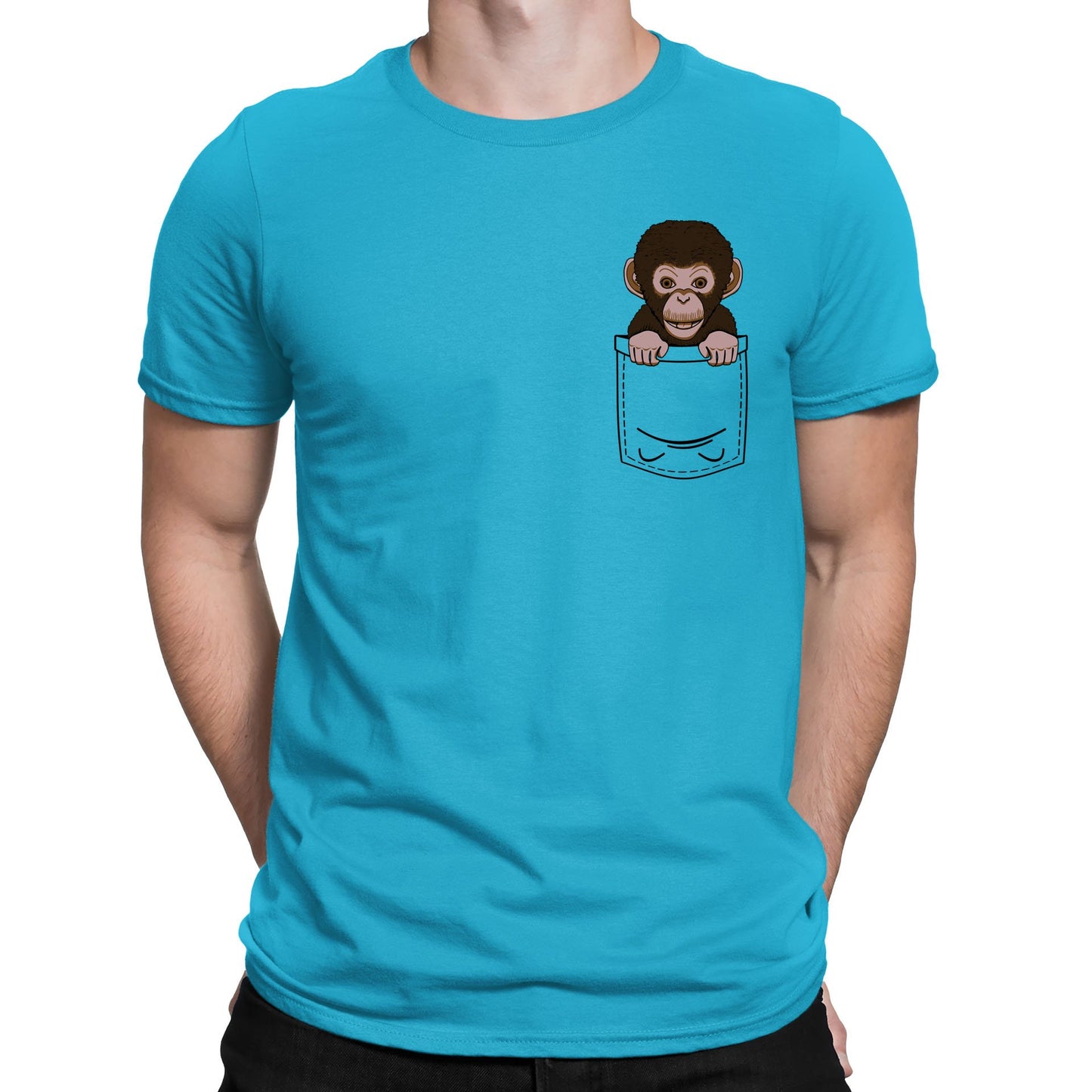 Chimp Pocket Print Mens T-shirt