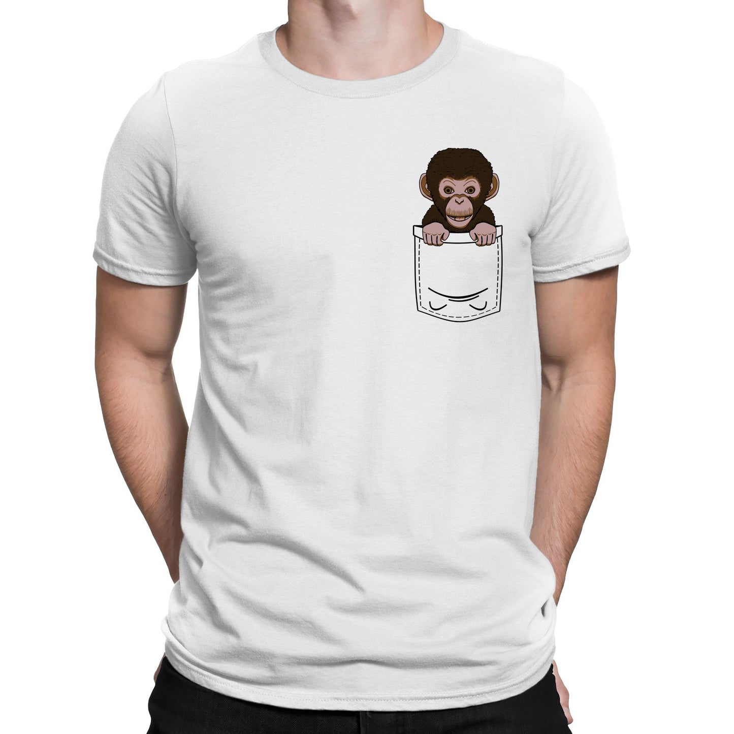 Chimp Pocket Print Mens T-shirt