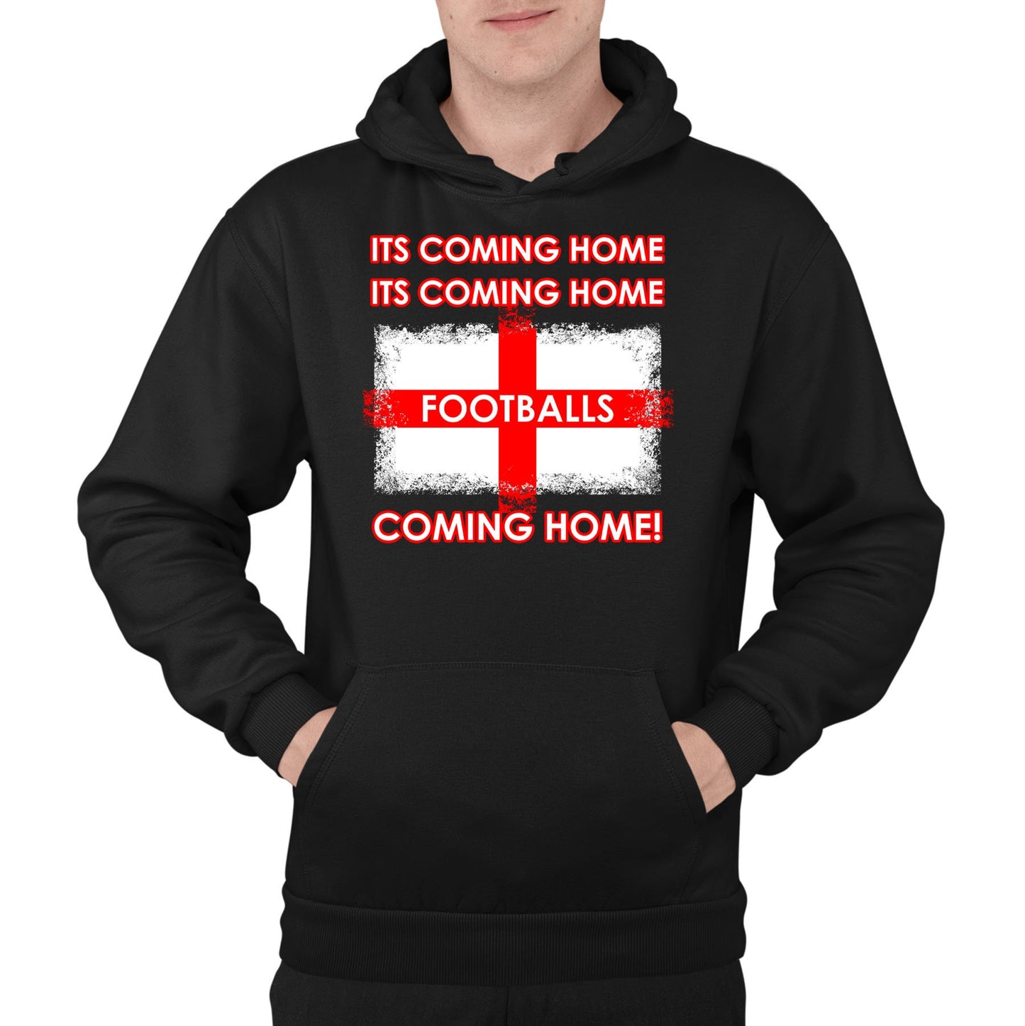 Footballs Coming Home England Supporter Mens Pullover Hoodie