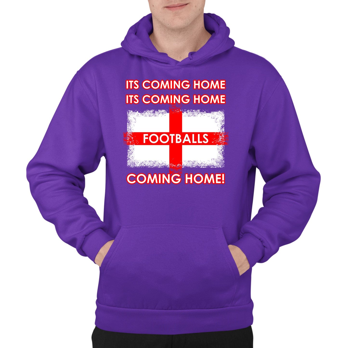 Footballs Coming Home England Supporter Mens Pullover Hoodie