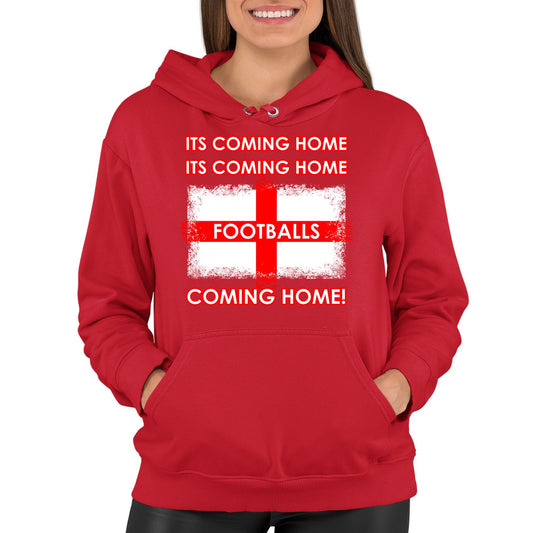 Footballs Coming Home England Supporter Womens Pullover Hoodie