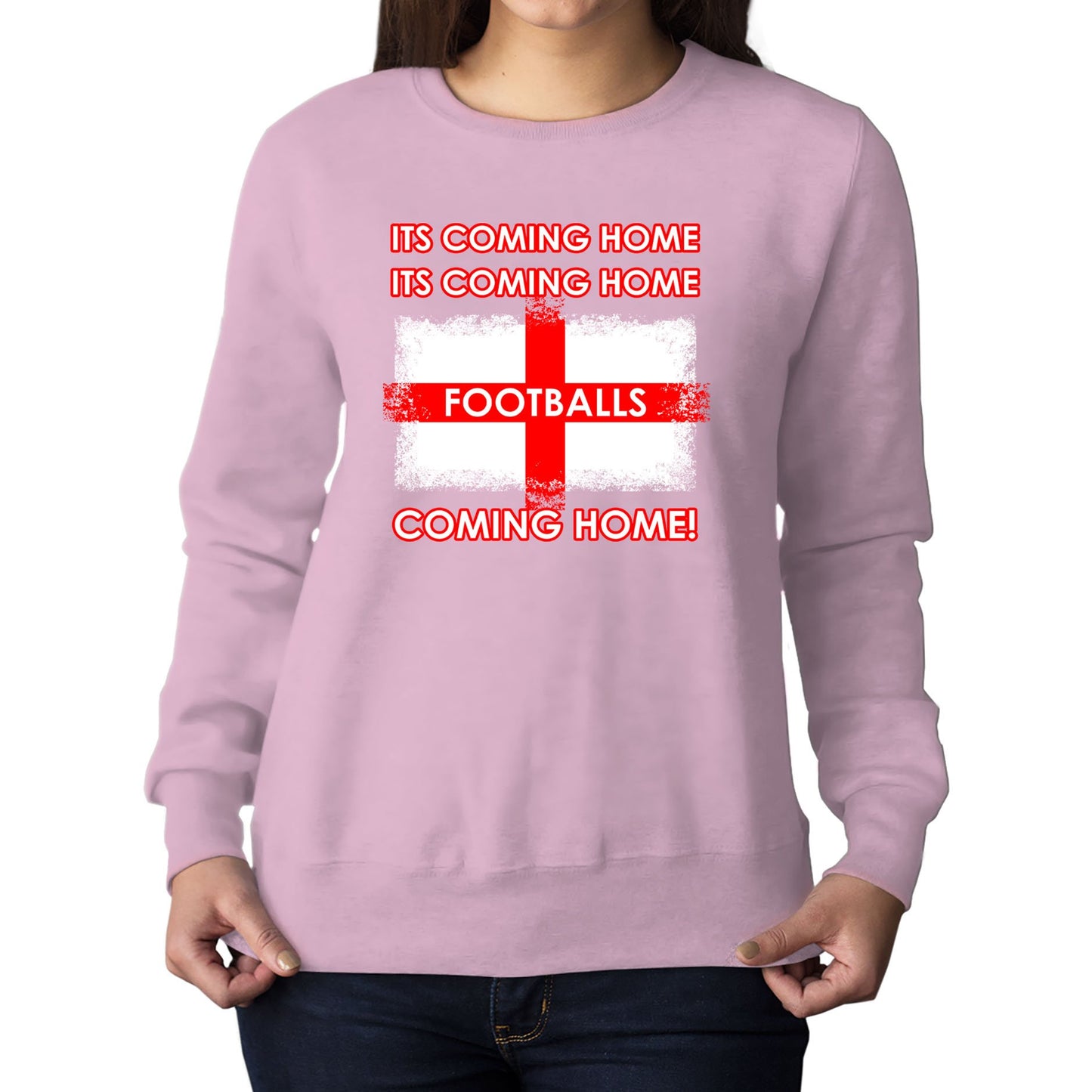 Footballs Coming Home England Supporter Womens Sweatshirt