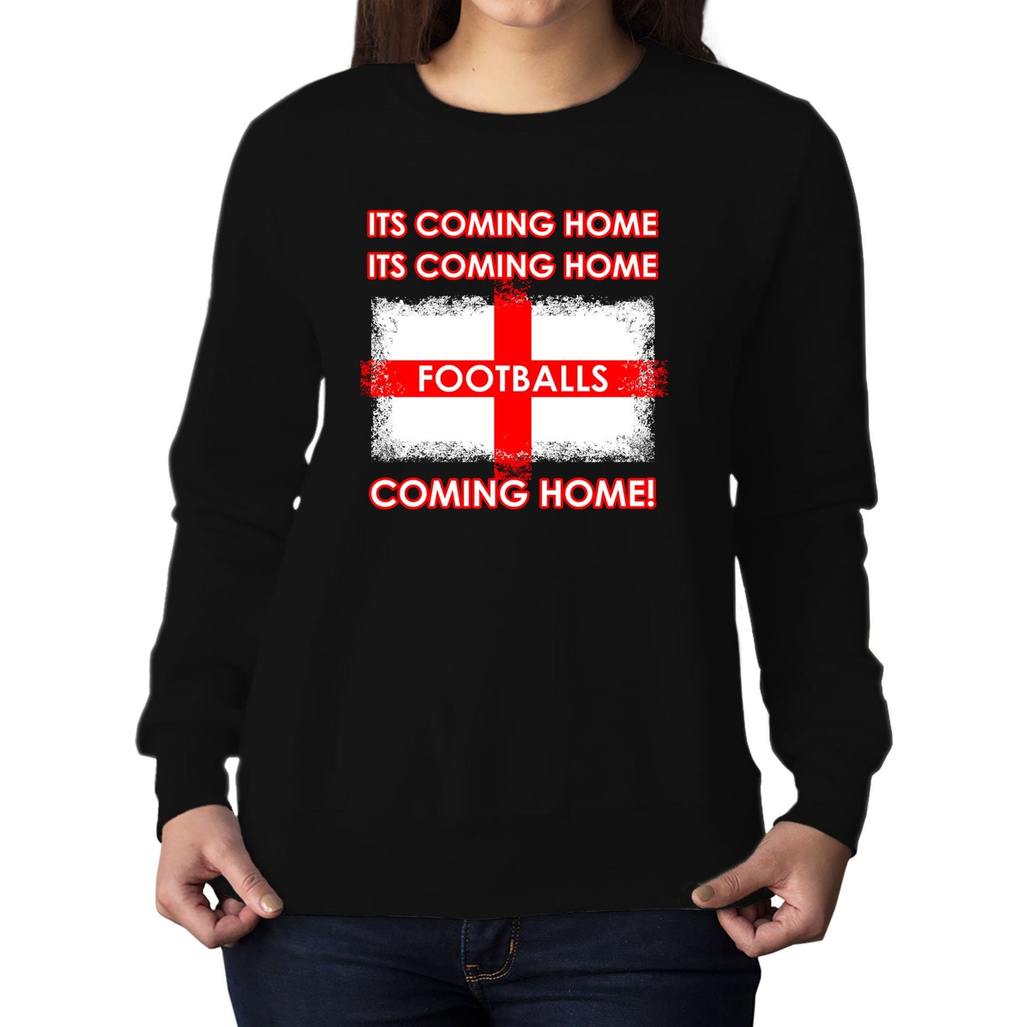 Footballs Coming Home England Supporter Womens Sweatshirt