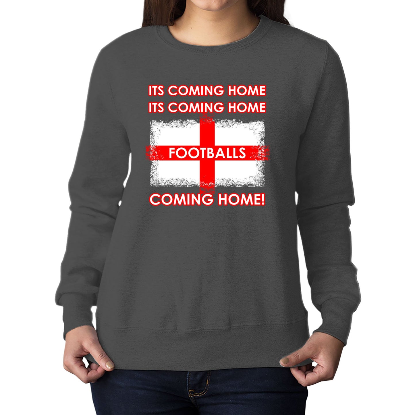 Footballs Coming Home England Supporter Womens Sweatshirt