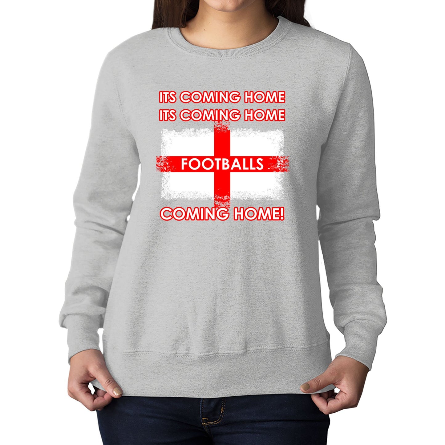 Footballs Coming Home England Supporter Womens Sweatshirt