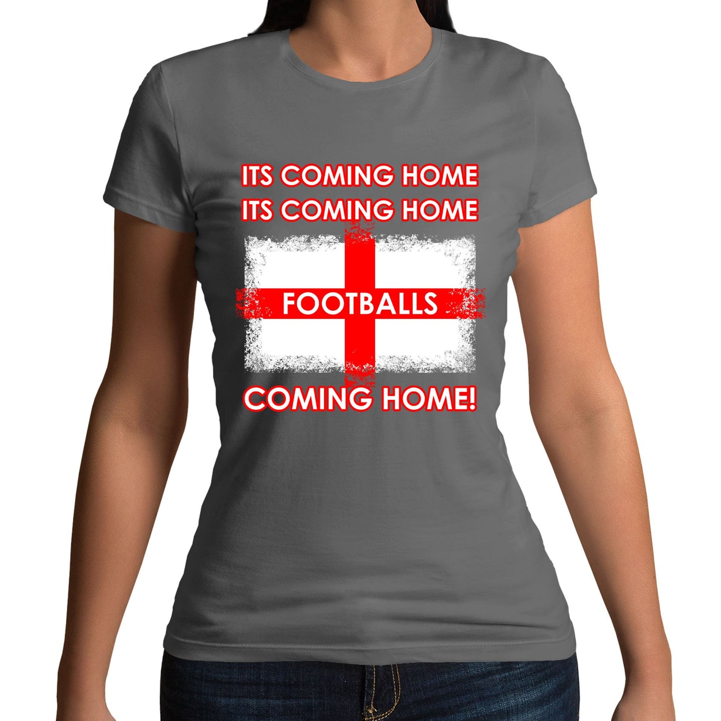 Footballs Coming Home England Supporter Womens T-shirt