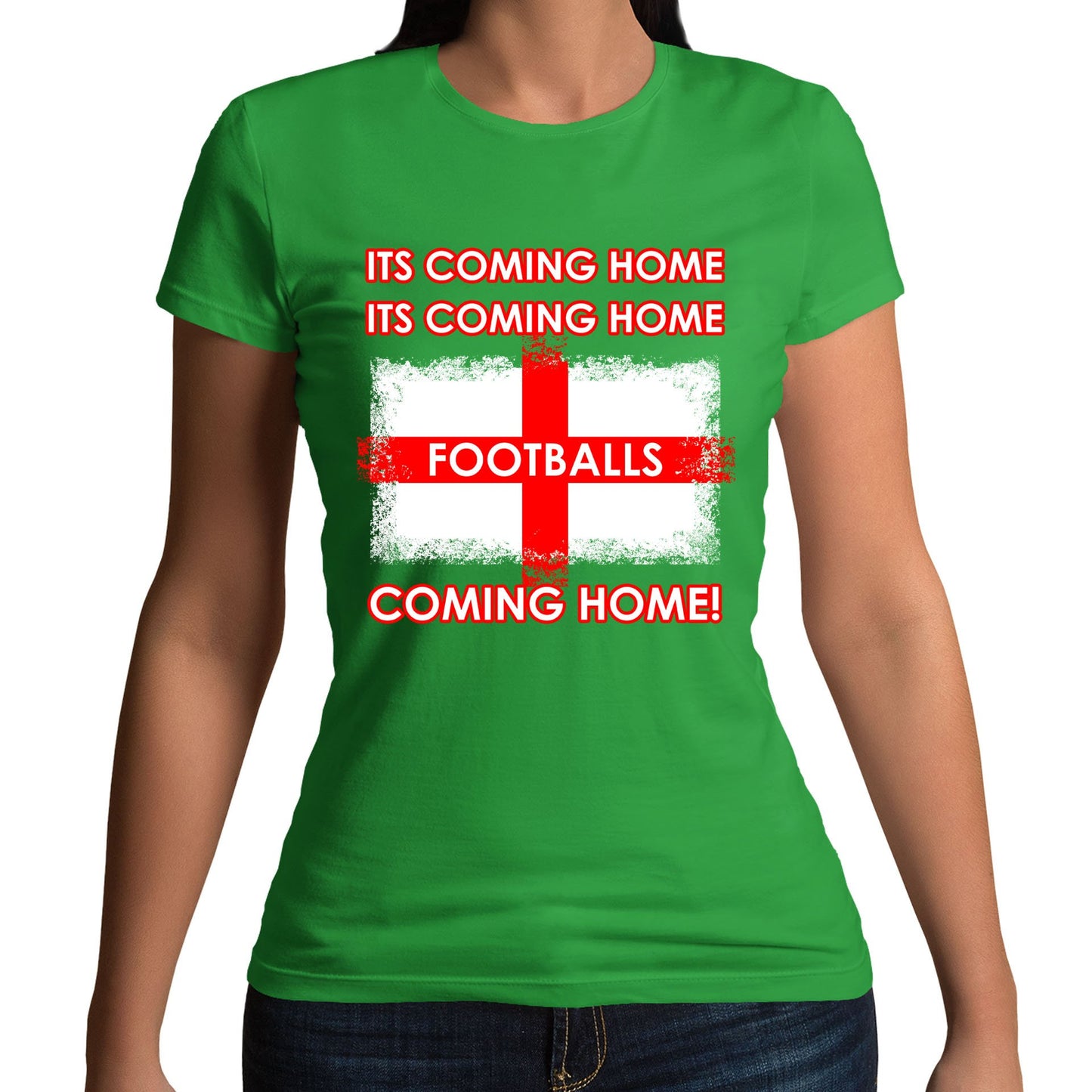 Footballs Coming Home England Supporter Womens T-shirt