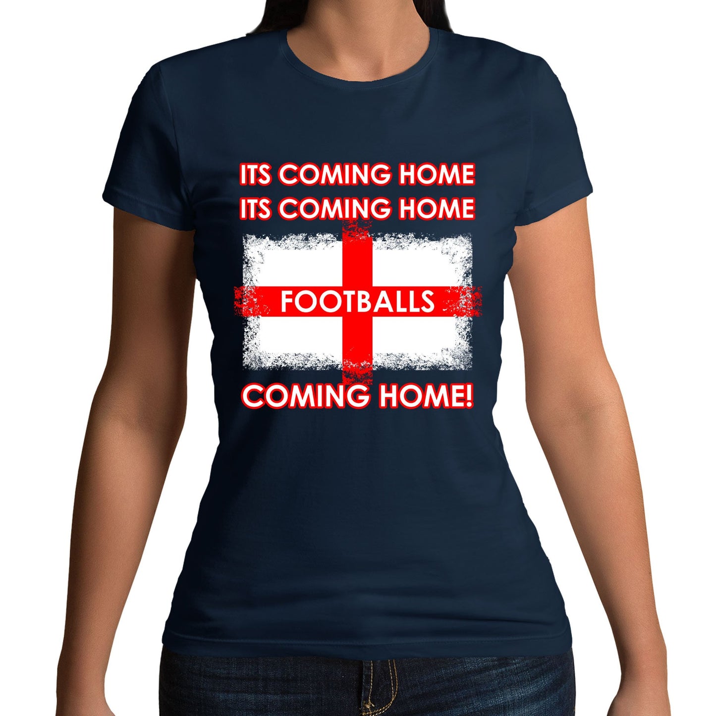 Footballs Coming Home England Supporter Womens T-shirt