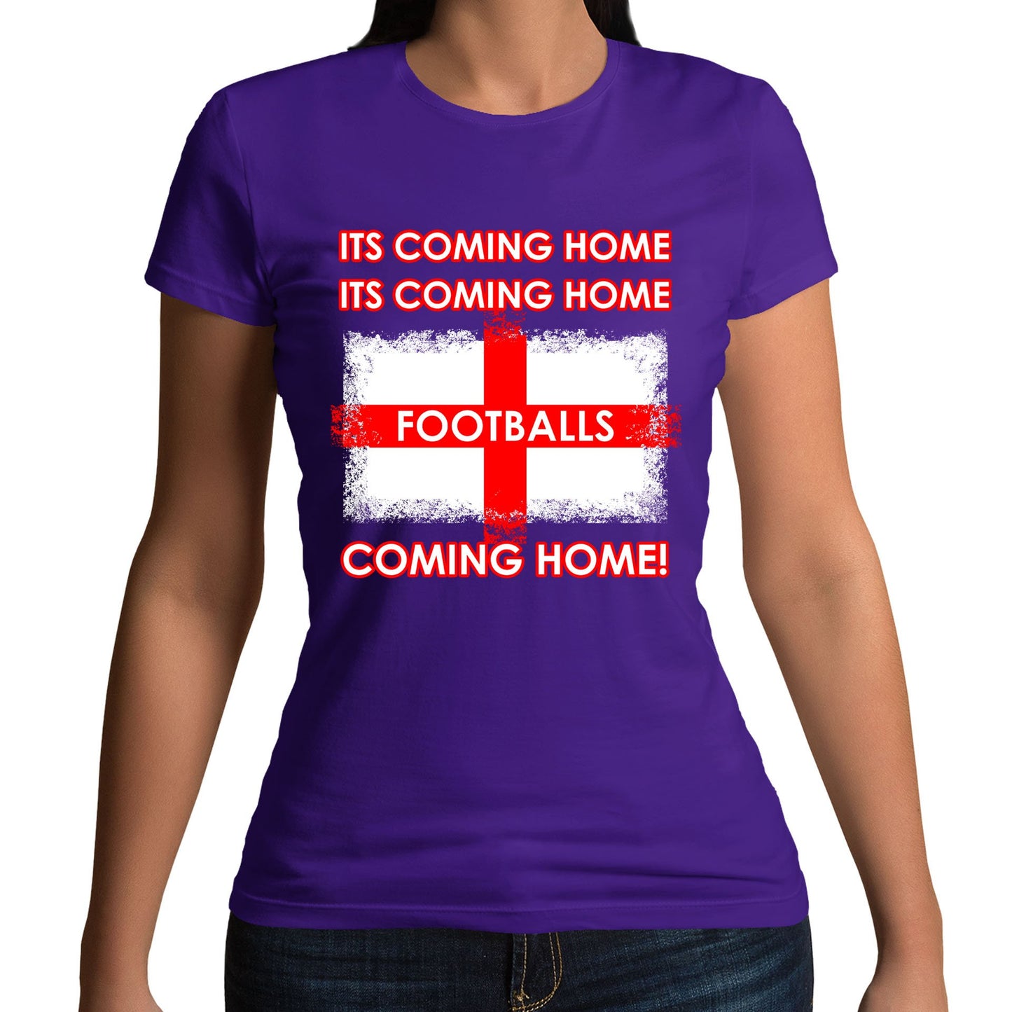 Footballs Coming Home England Supporter Womens T-shirt