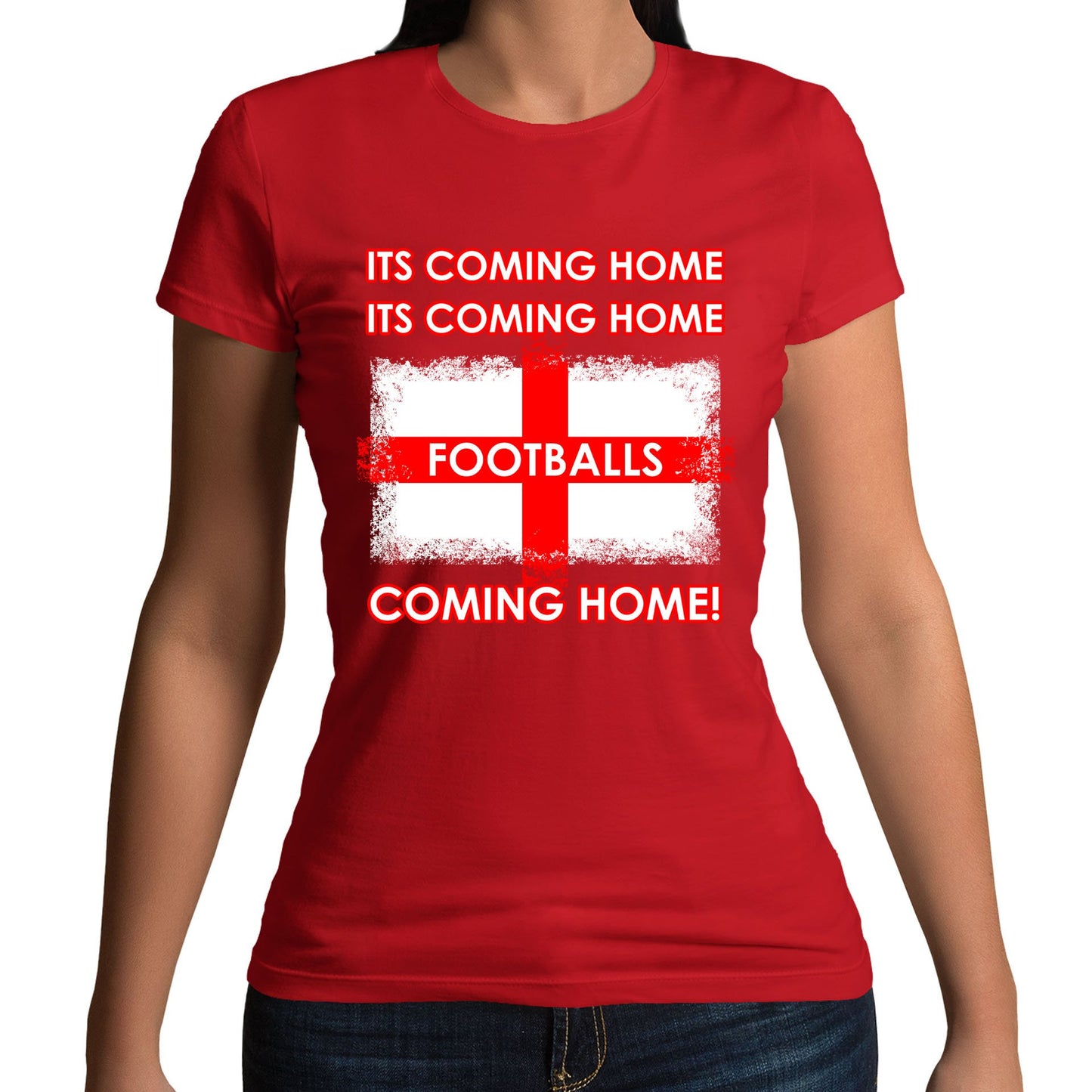 Footballs Coming Home England Supporter Womens T-shirt