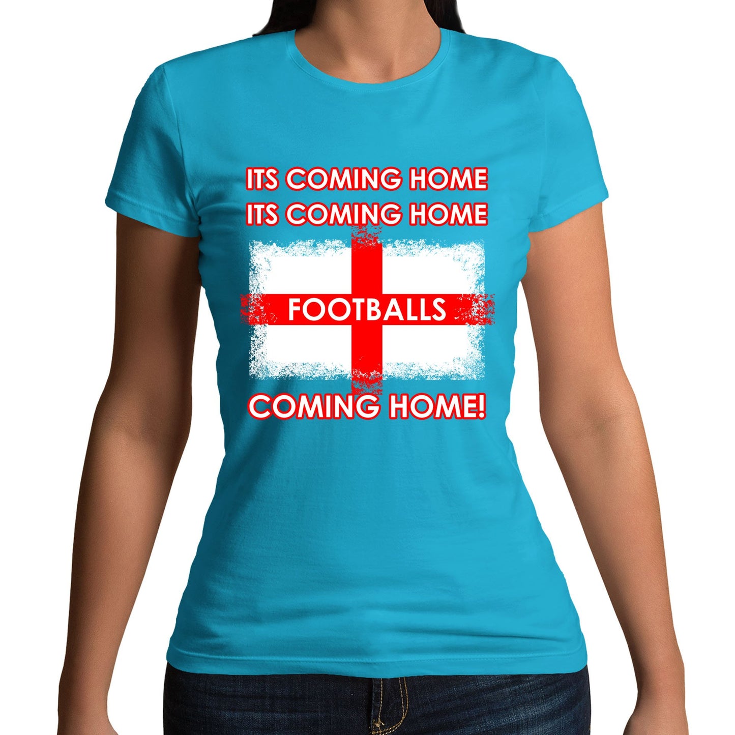 Footballs Coming Home England Supporter Womens T-shirt