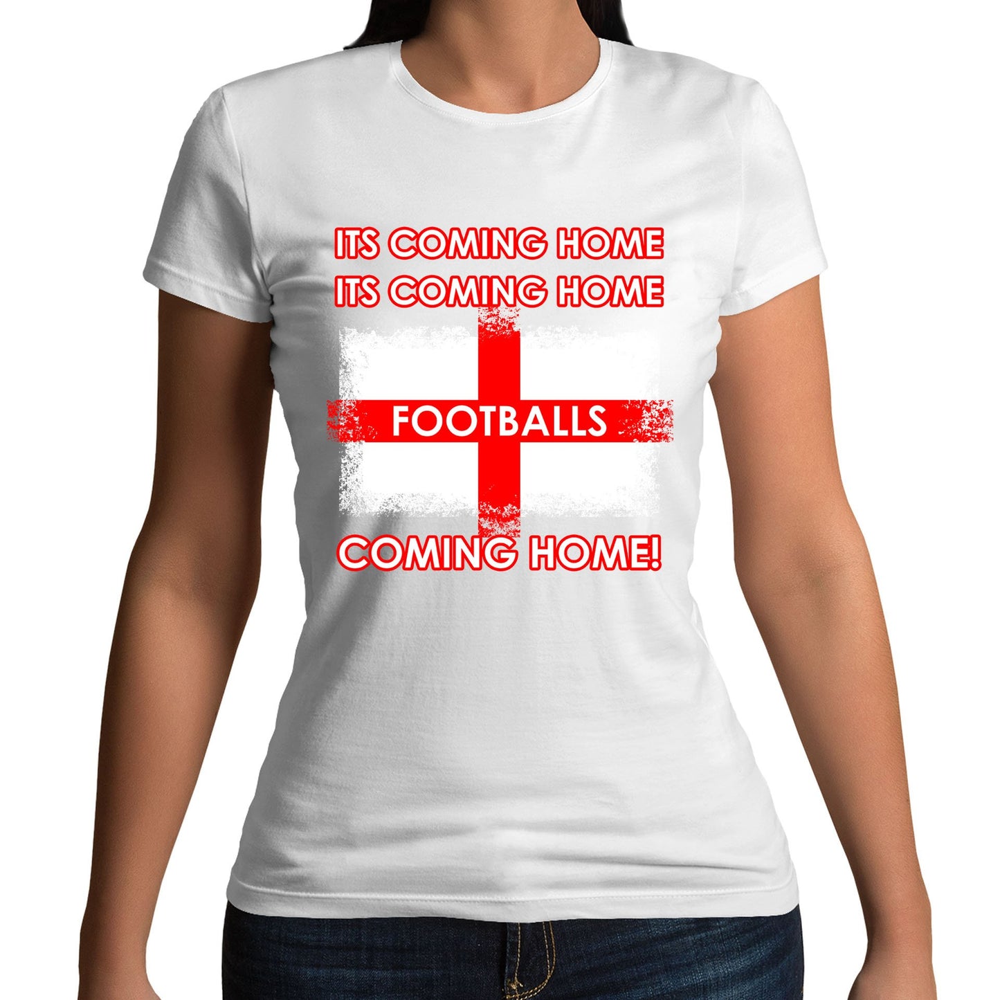 Footballs Coming Home England Supporter Womens T-shirt