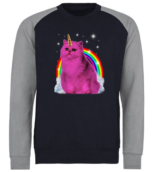 Unicorn Cat Baseball Sweatshirt