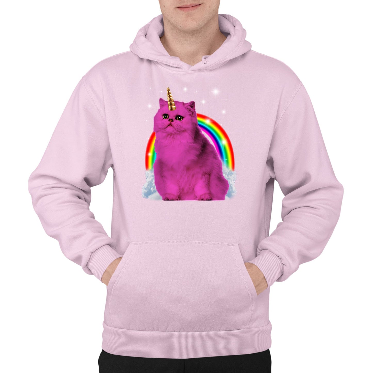 Unicorn Cat Mens Pullover Hoodie