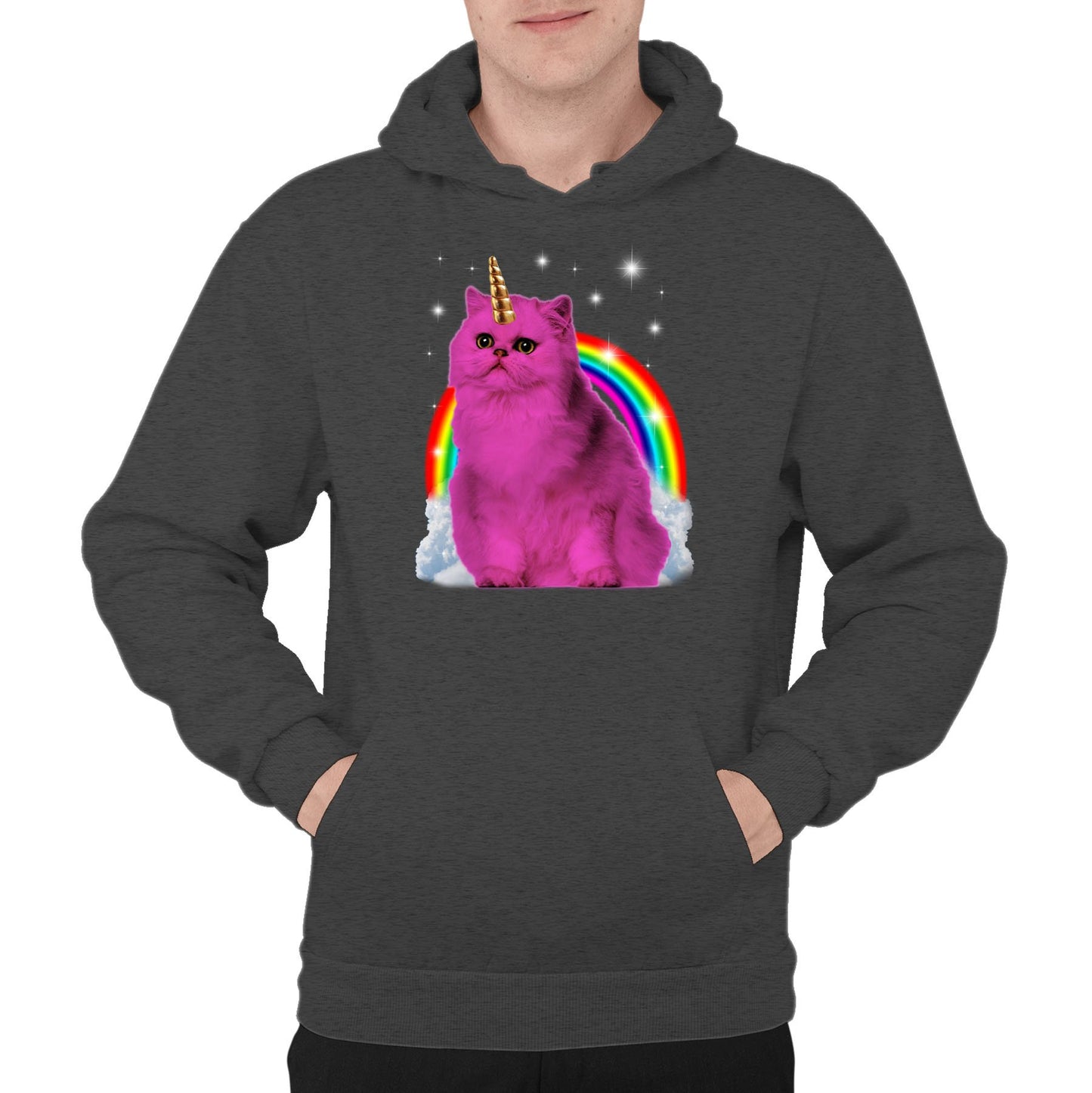 Unicorn Cat Mens Pullover Hoodie