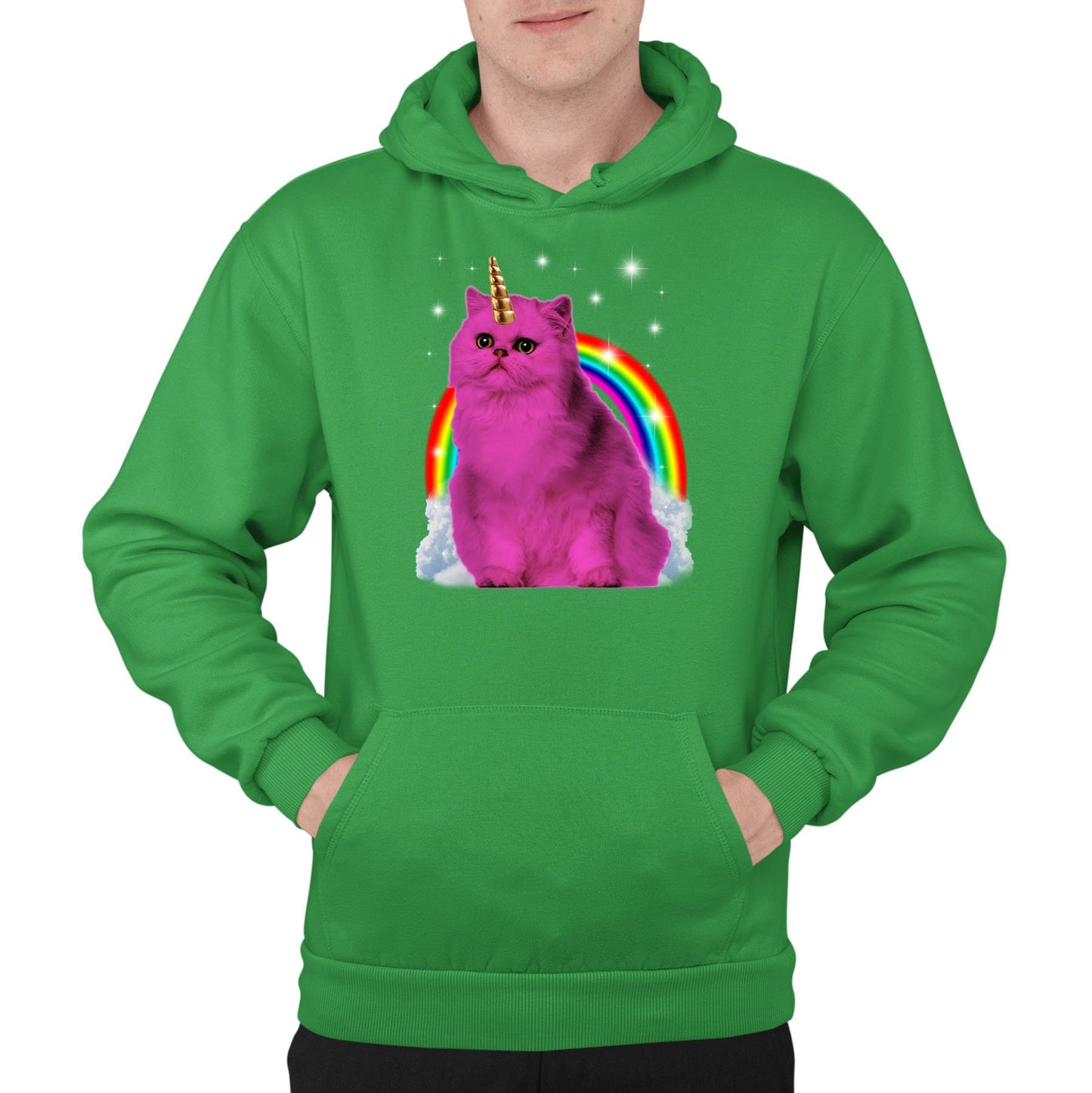 Unicorn Cat Mens Pullover Hoodie