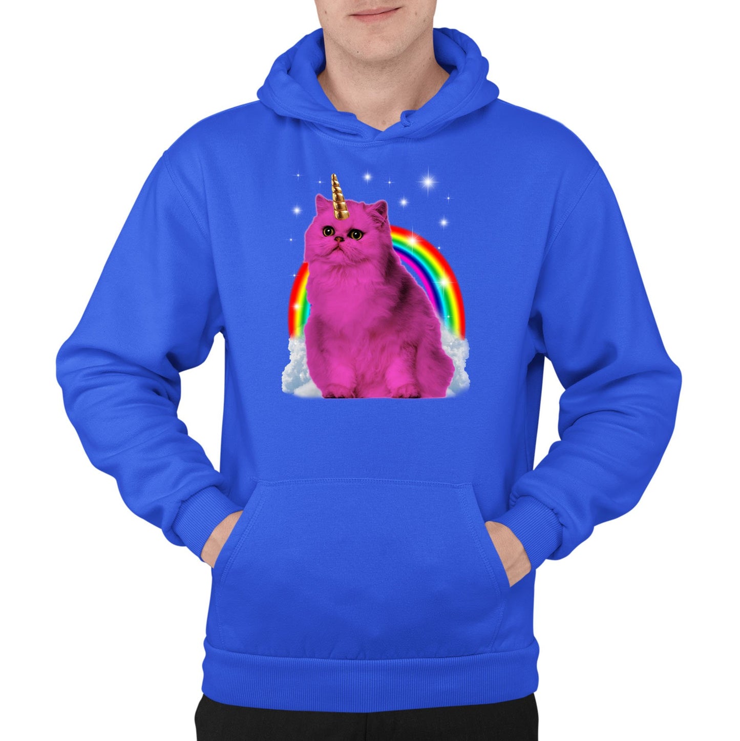 Unicorn Cat Mens Pullover Hoodie