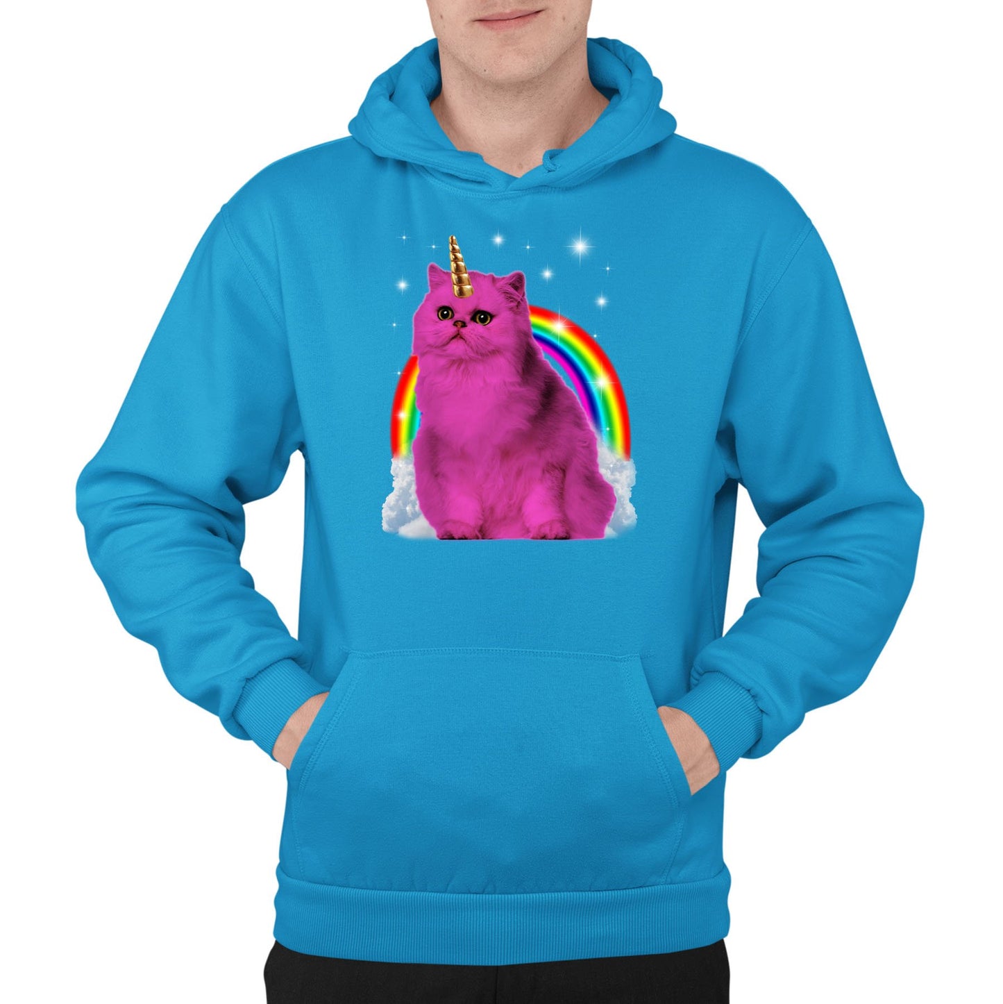 Unicorn Cat Mens Pullover Hoodie