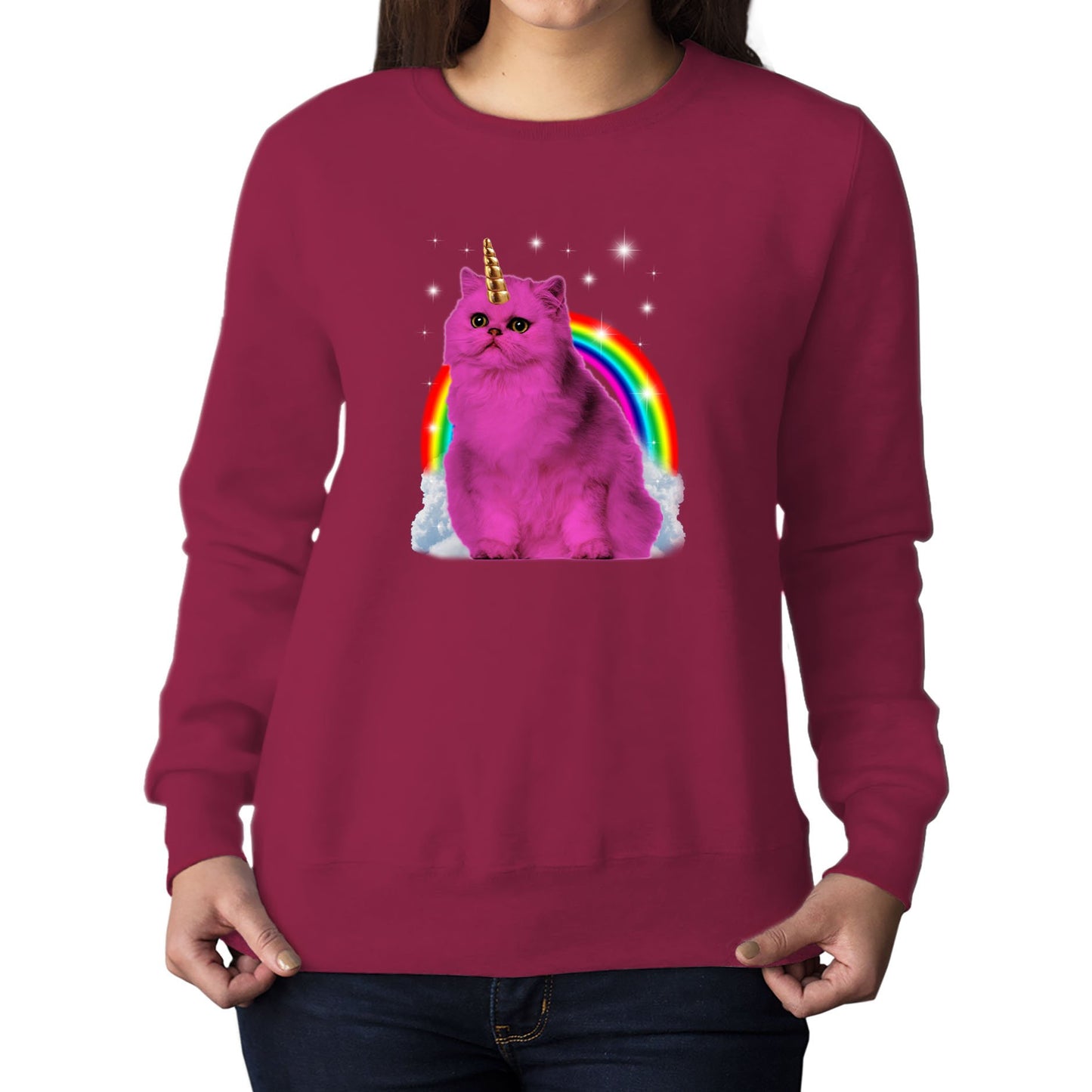 Unicorn Cat Womens Sweatshirt