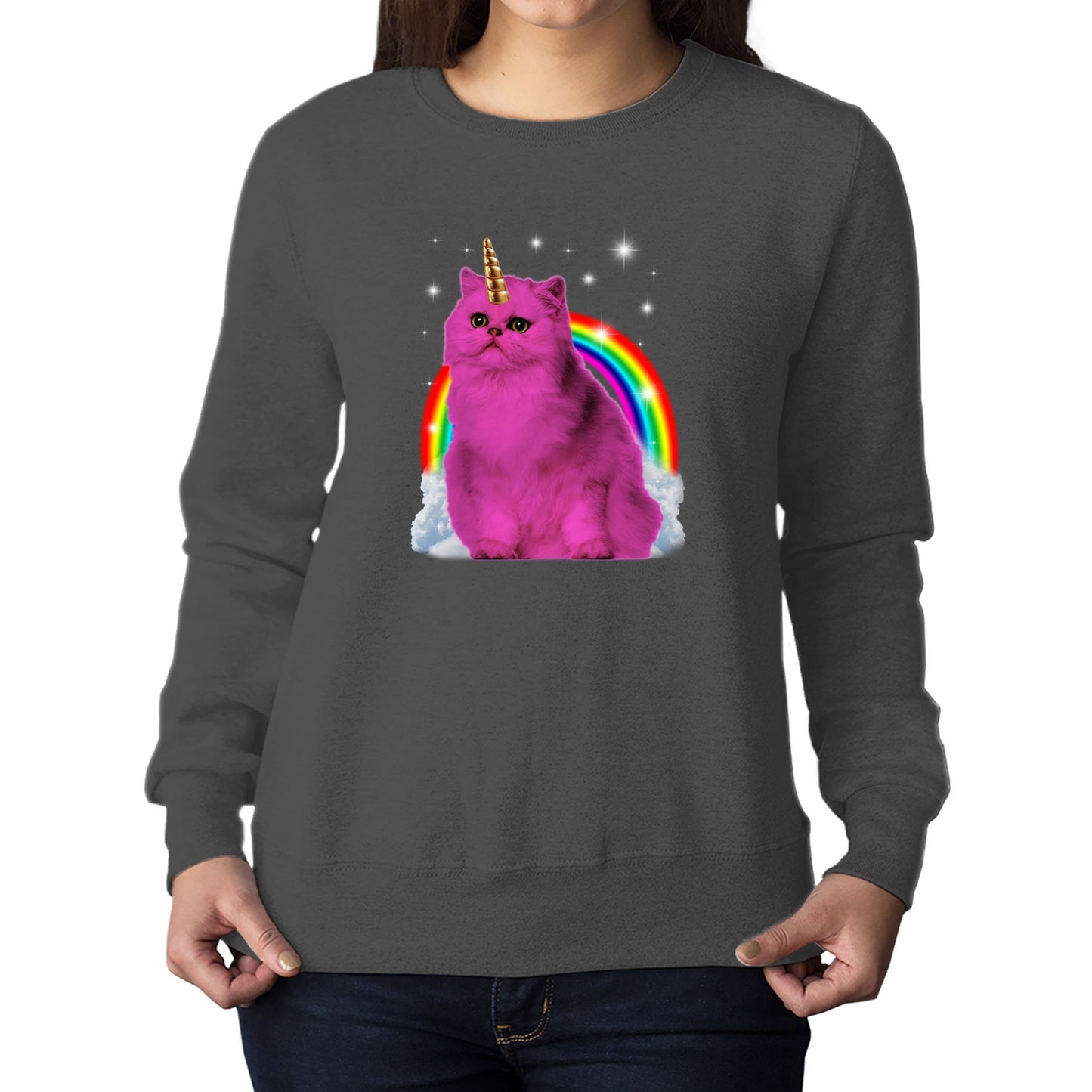 Unicorn Cat Womens Sweatshirt