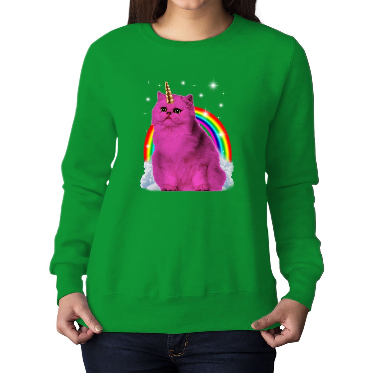 Unicorn Cat Womens Sweatshirt