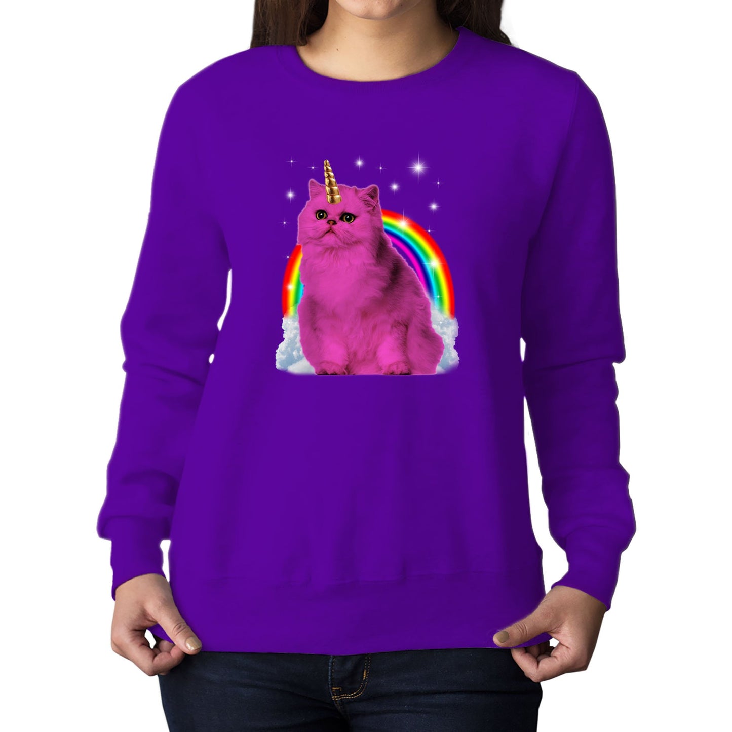 Unicorn Cat Womens Sweatshirt