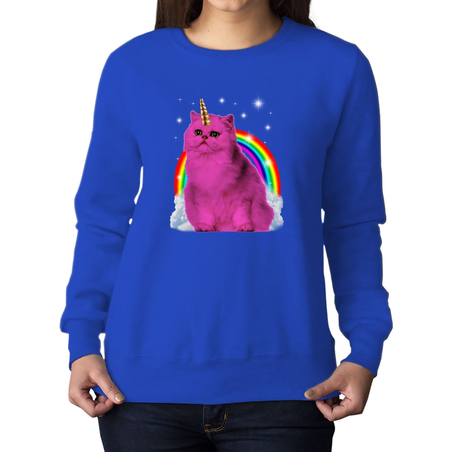 Unicorn Cat Womens Sweatshirt