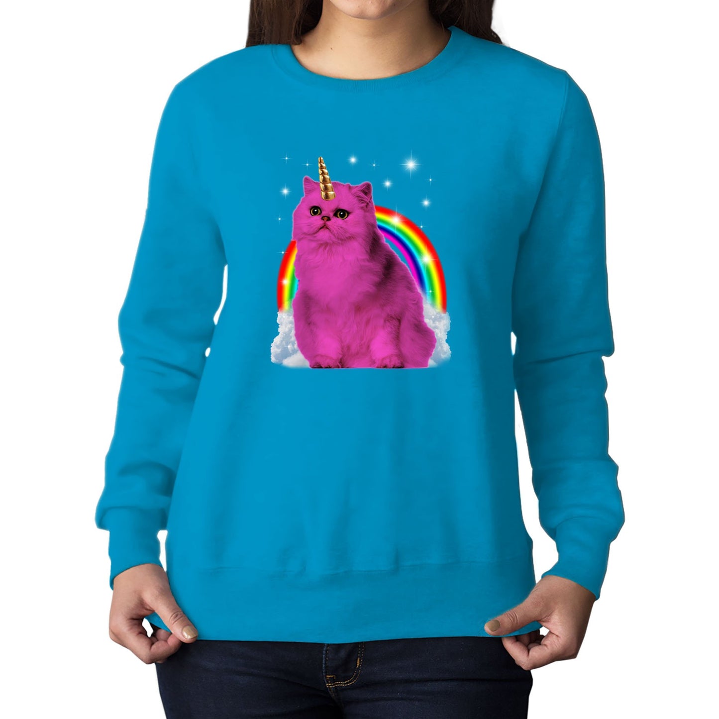 Unicorn Cat Womens Sweatshirt