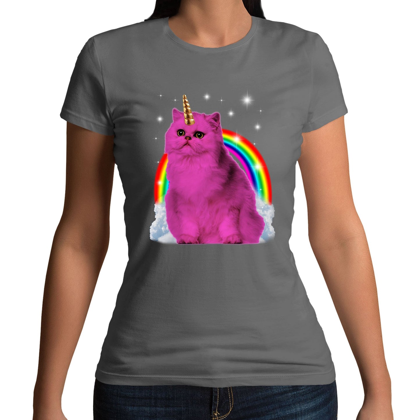 Unicorn Cat Womens T-shirt