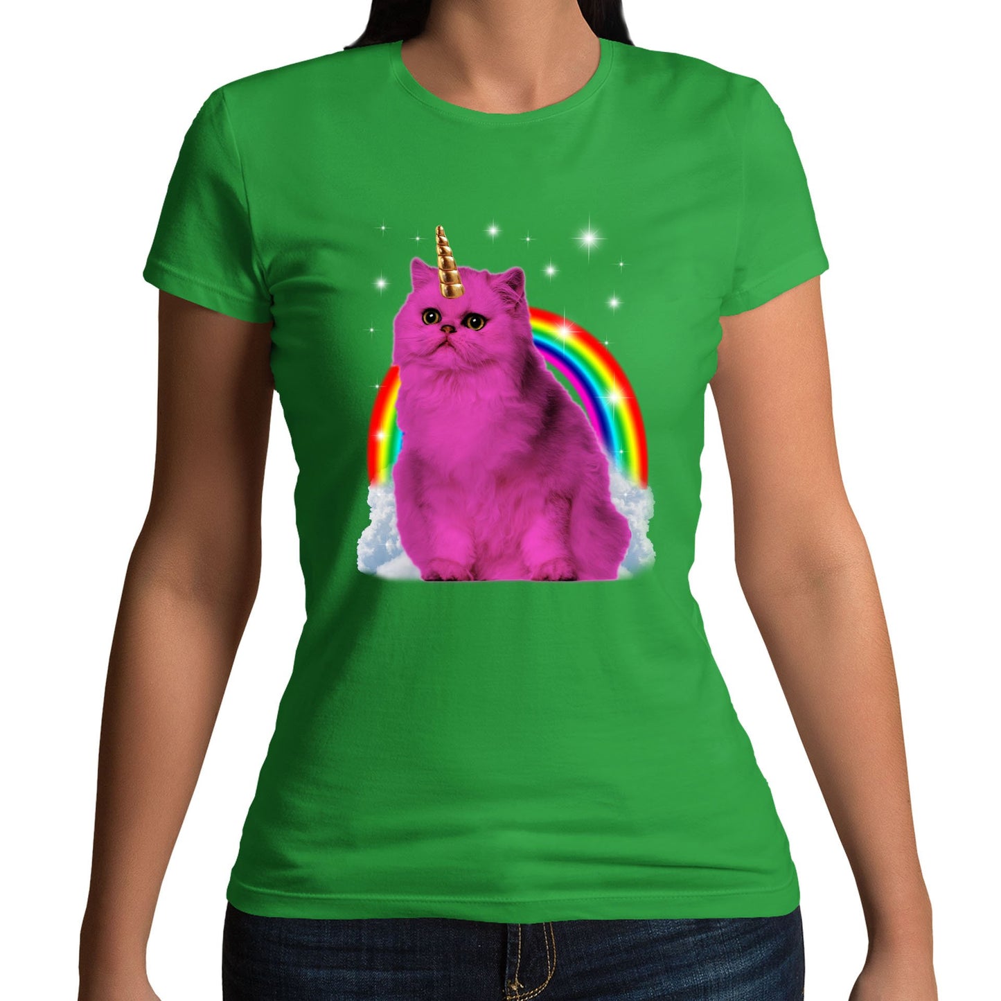 Unicorn Cat Womens T-shirt
