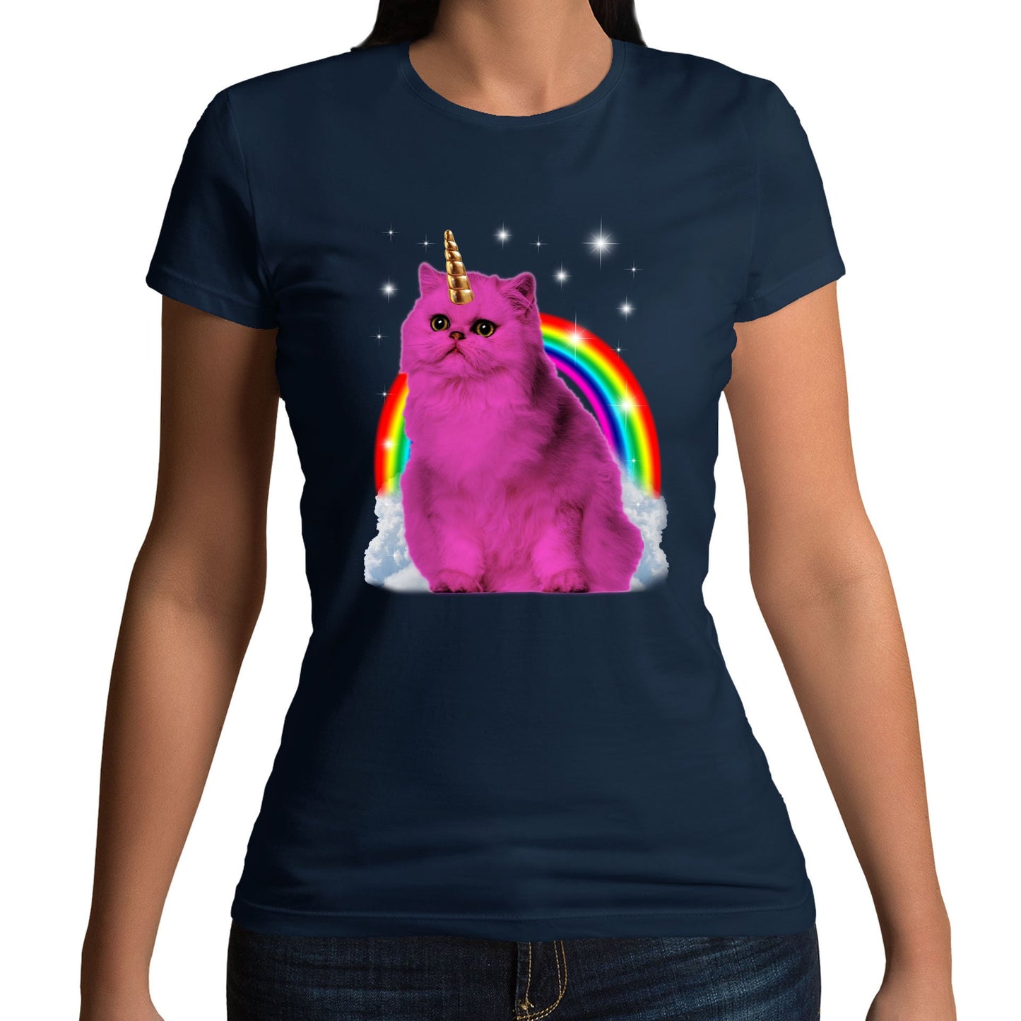 Unicorn Cat Womens T-shirt