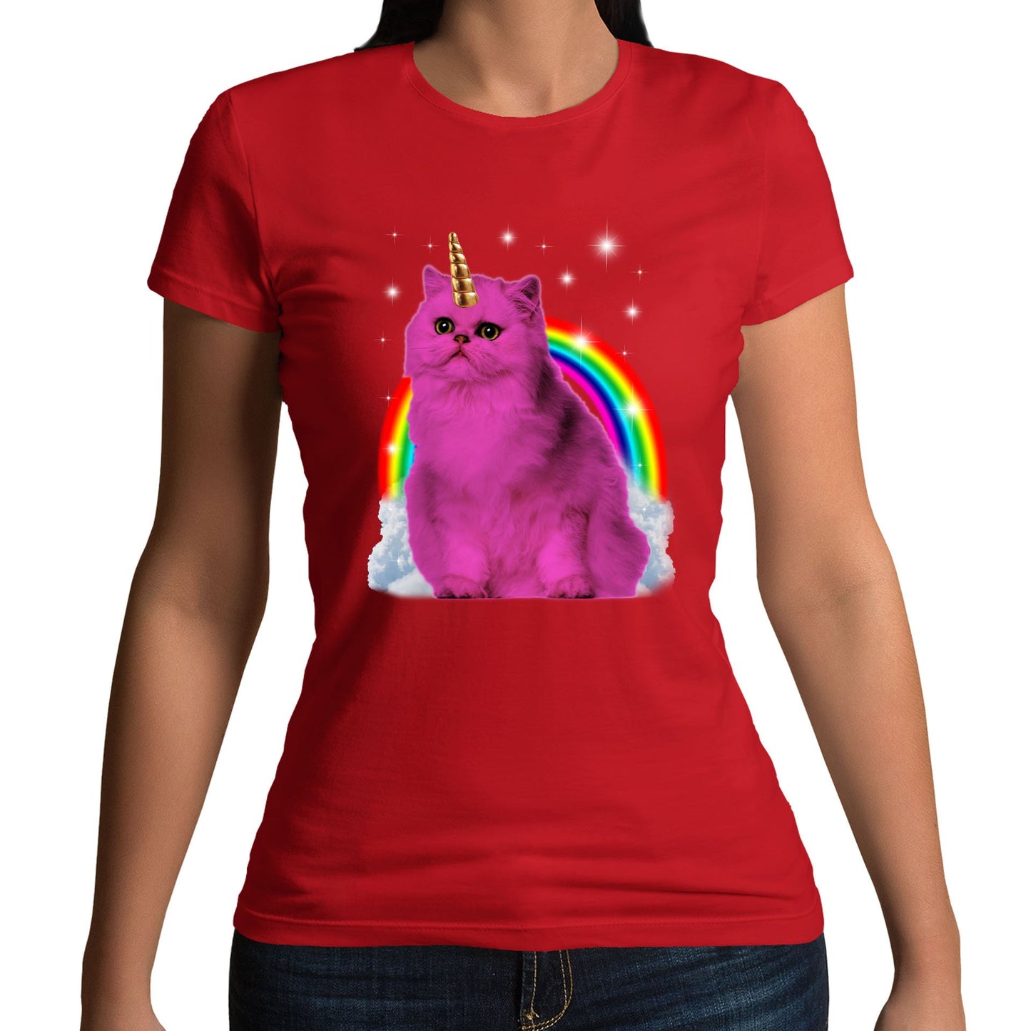 Unicorn Cat Womens T-shirt
