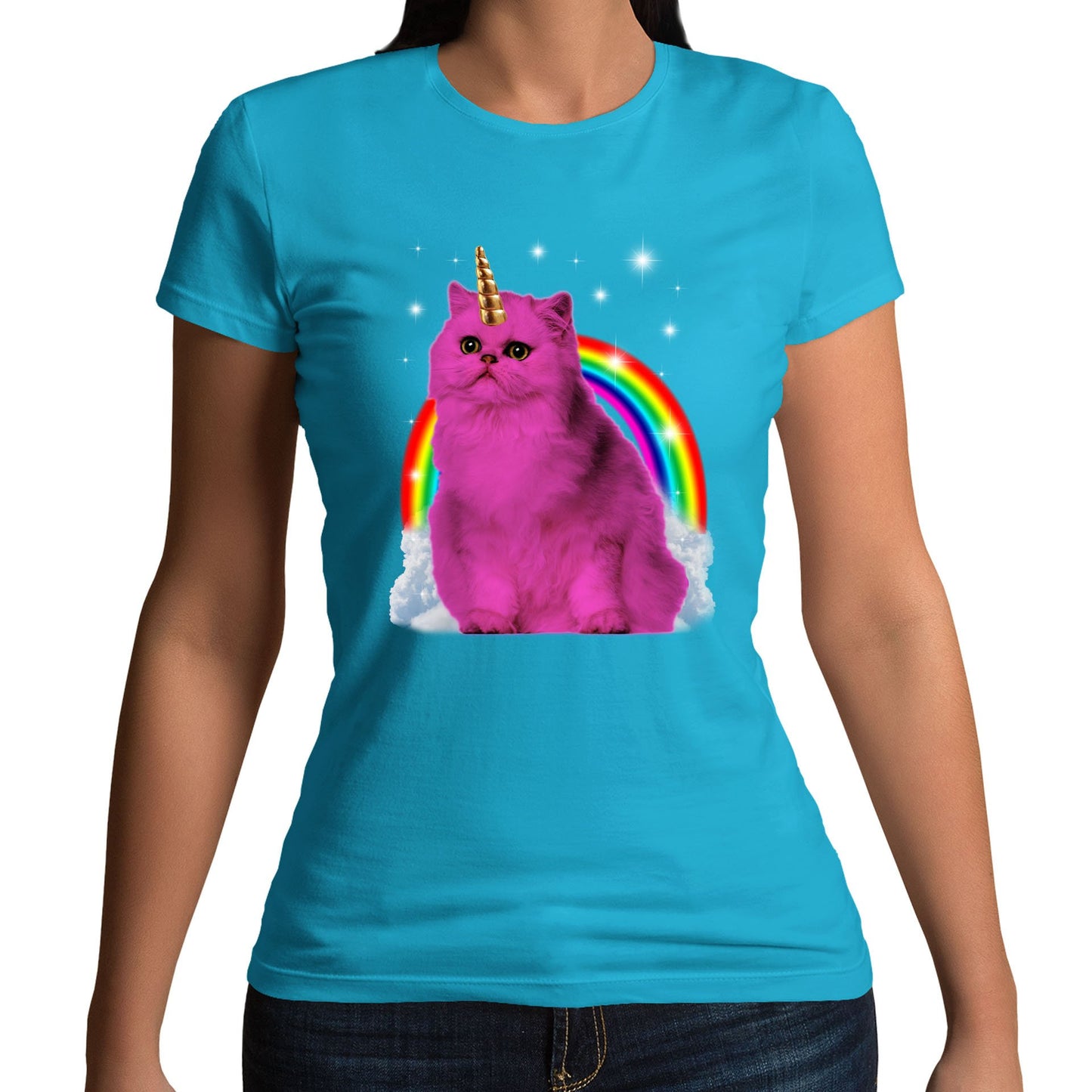 Unicorn Cat Womens T-shirt