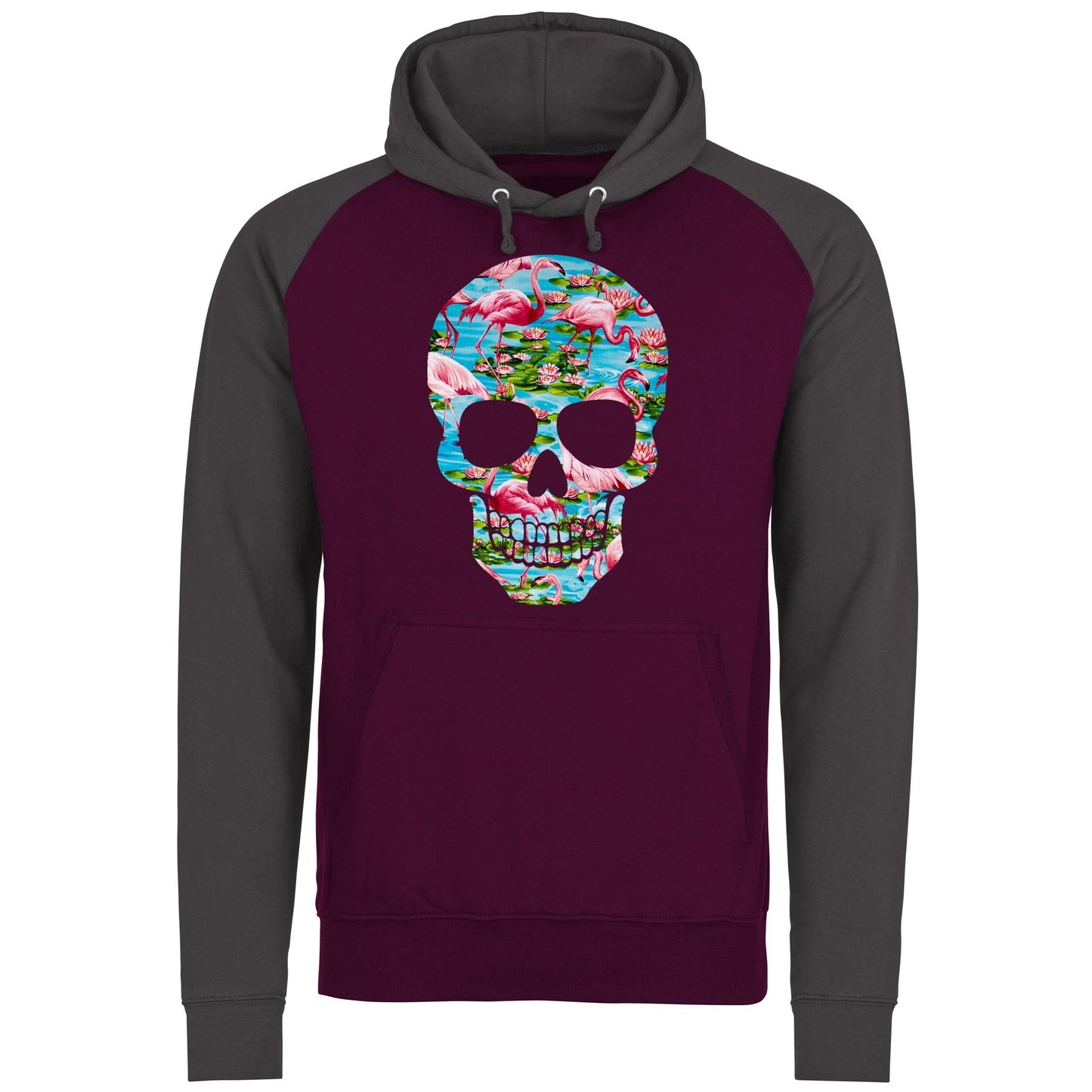 Flamingo Skull Baseball Hoodie