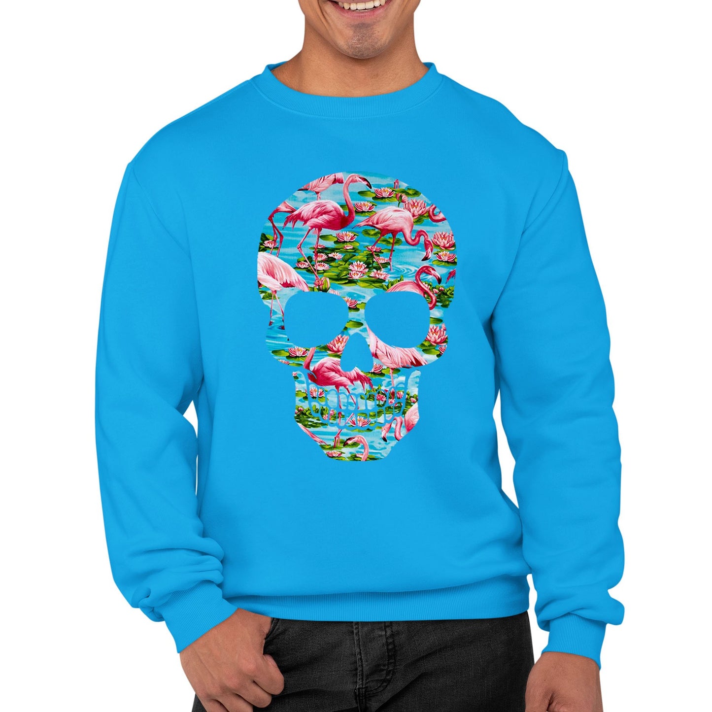 Flamingo Skull Mens Sweatshirt