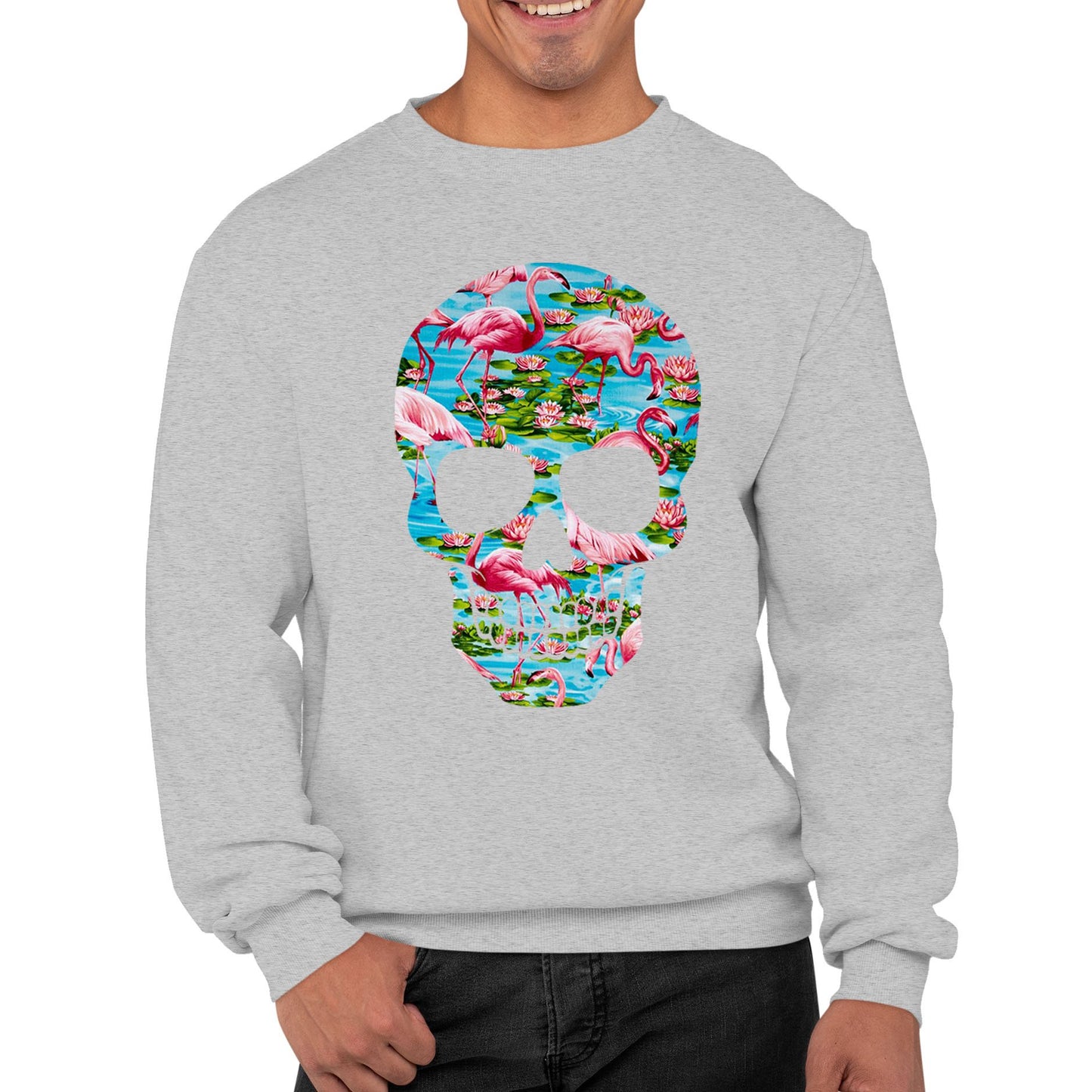 Flamingo Skull Mens Sweatshirt