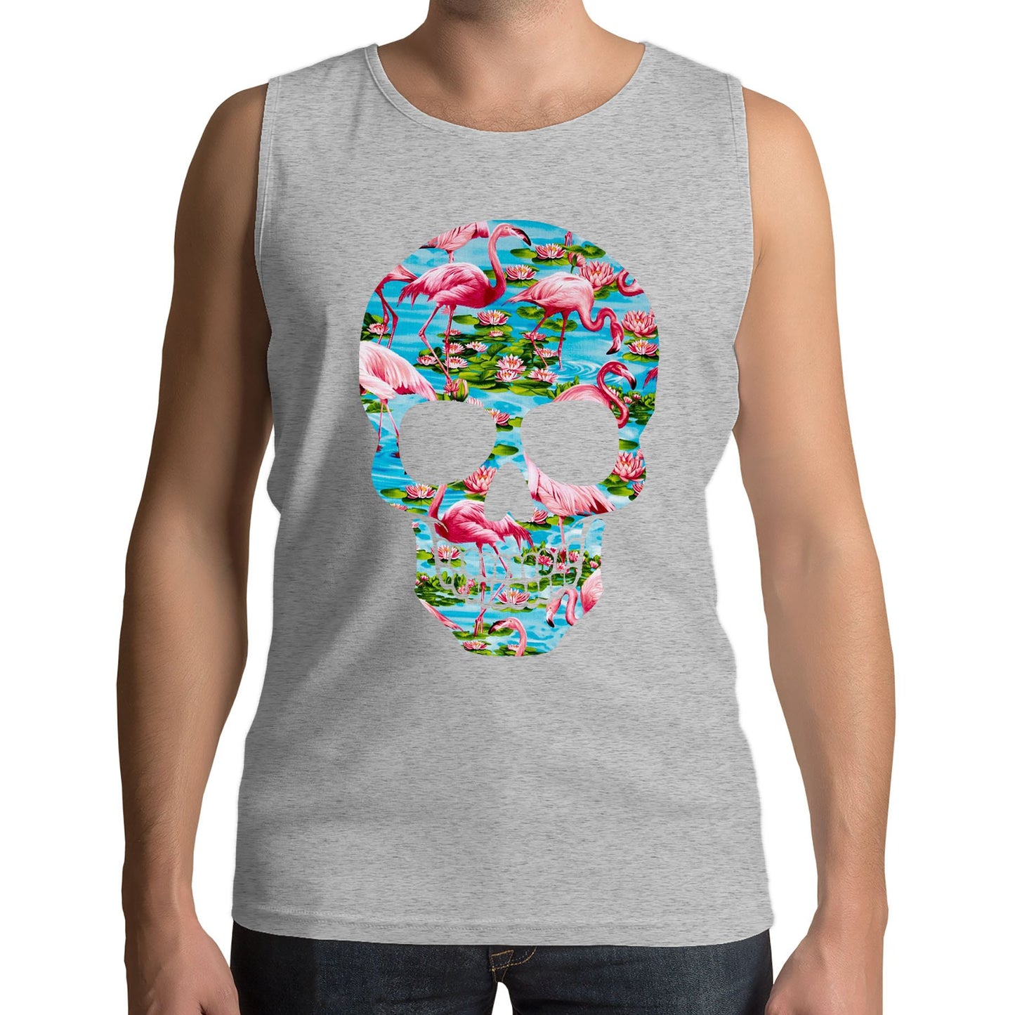 Flamingo Skull Mens Vest