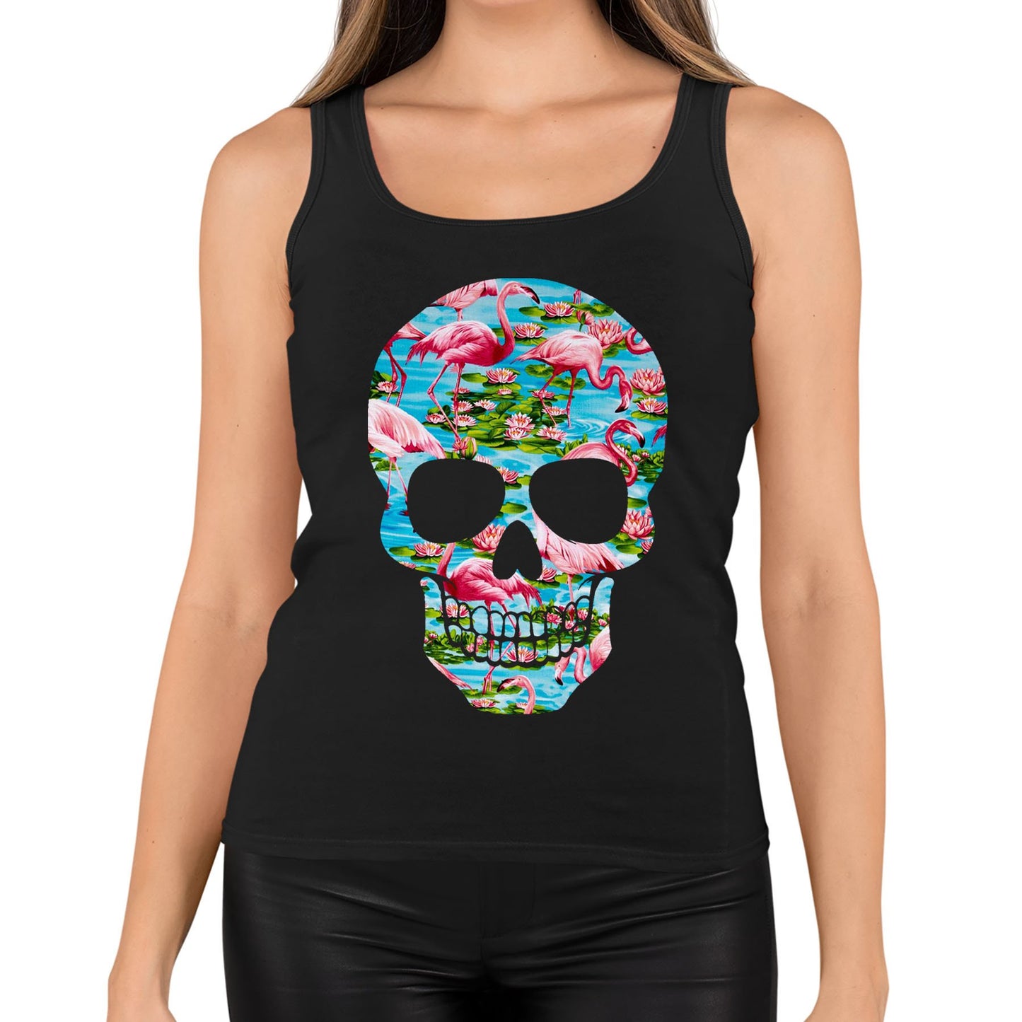 Flamingo Skull Womens Vest