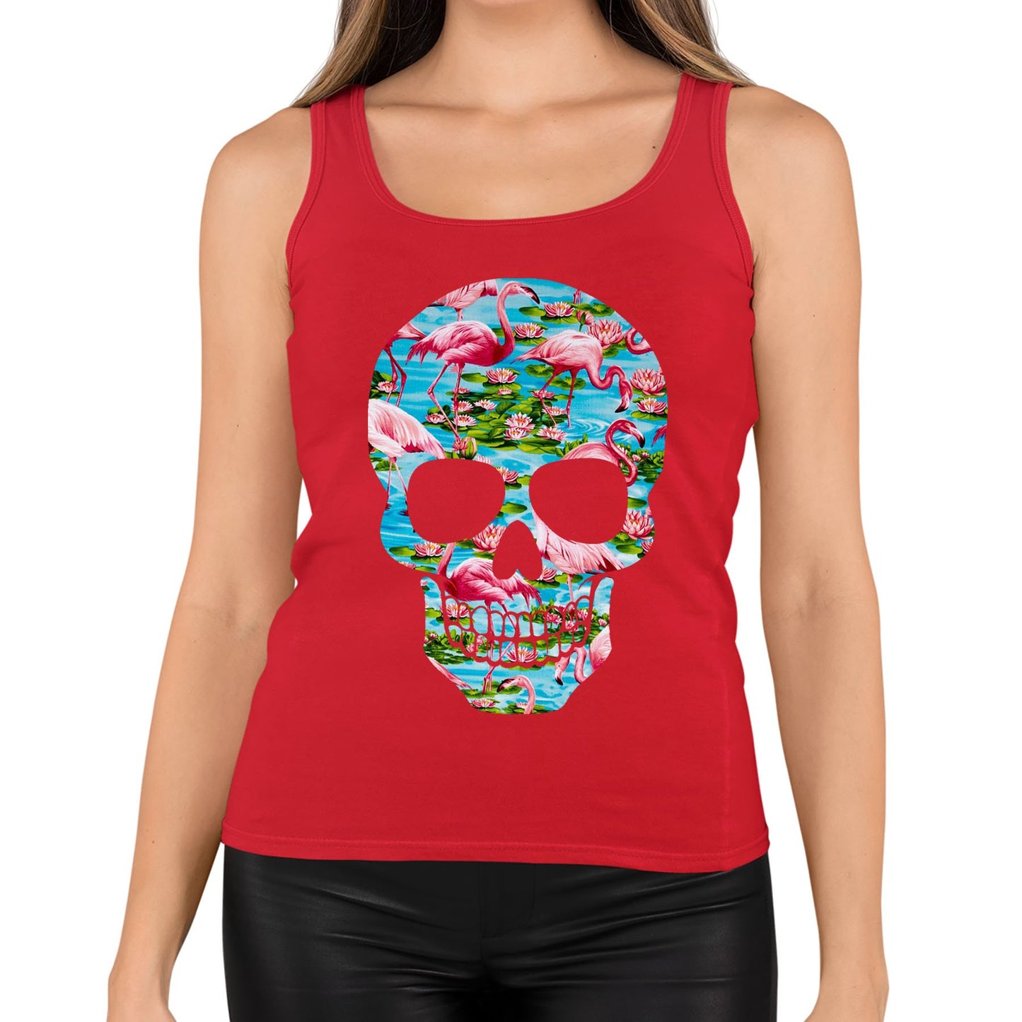 Flamingo Skull Womens Vest