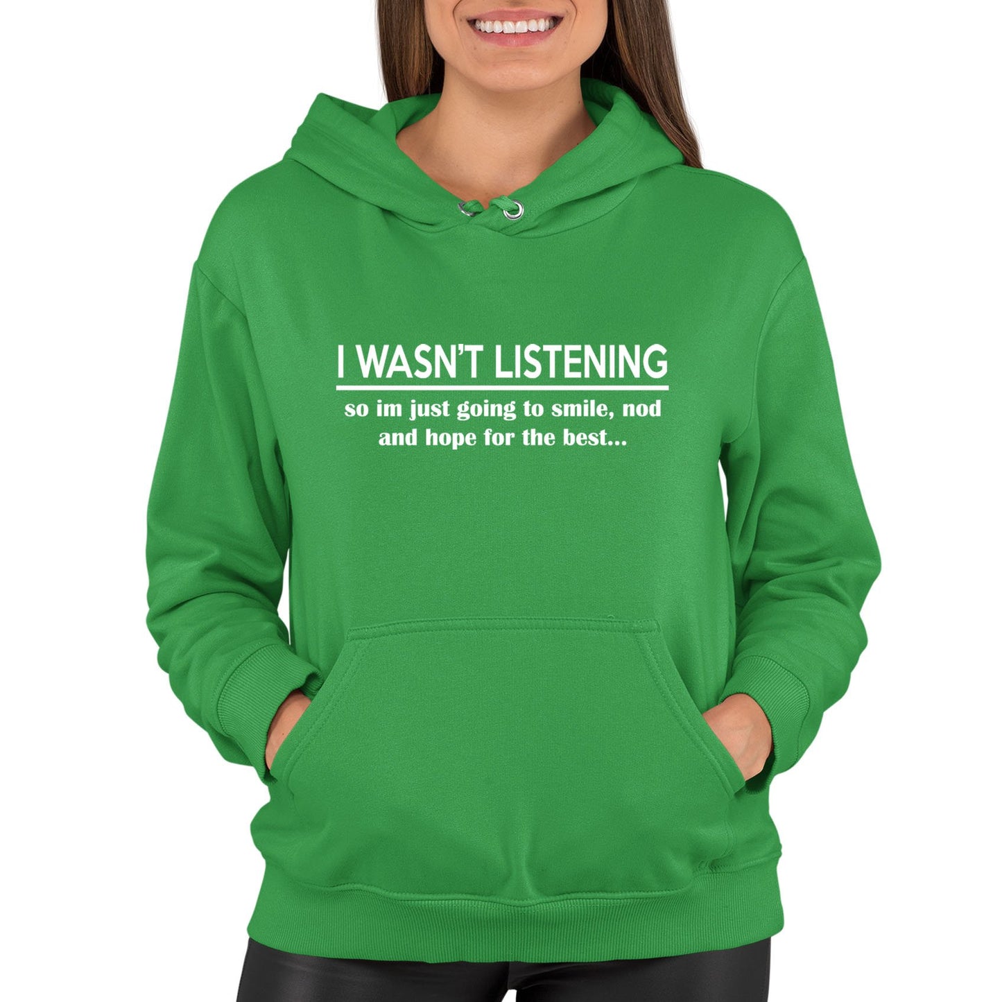 I Wasn't Listening Funny Womens Pullover Hoodie