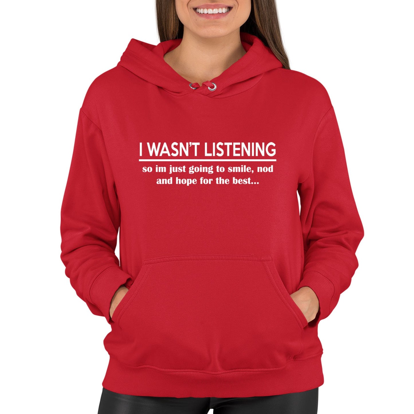 I Wasn't Listening Funny Womens Pullover Hoodie