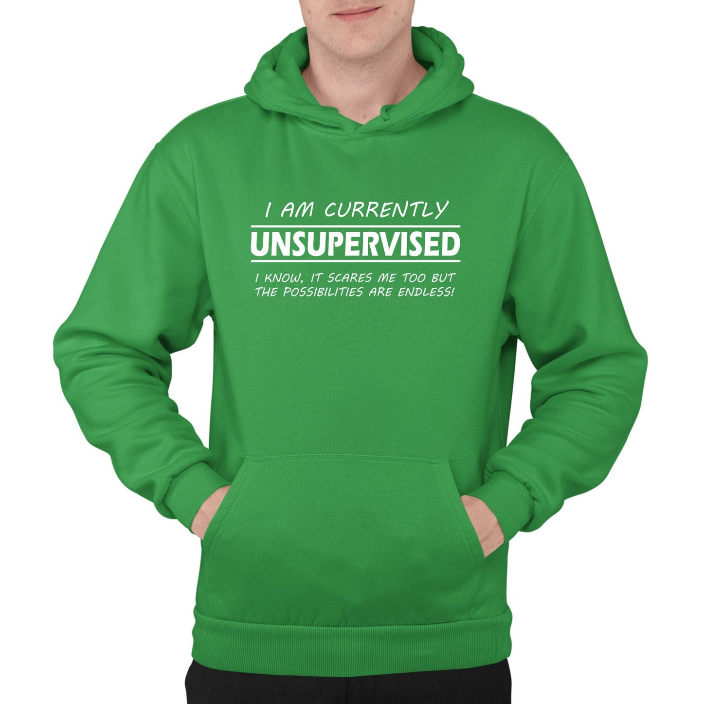 Currently Unsupervised Mens Pullover Hoodie