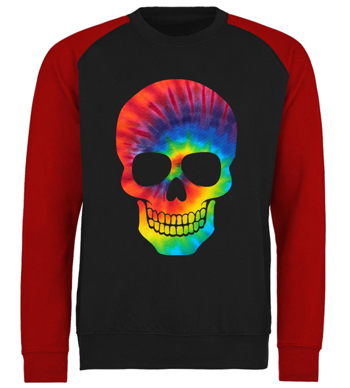 Tie Dye Skull Baseball Sweatshirt